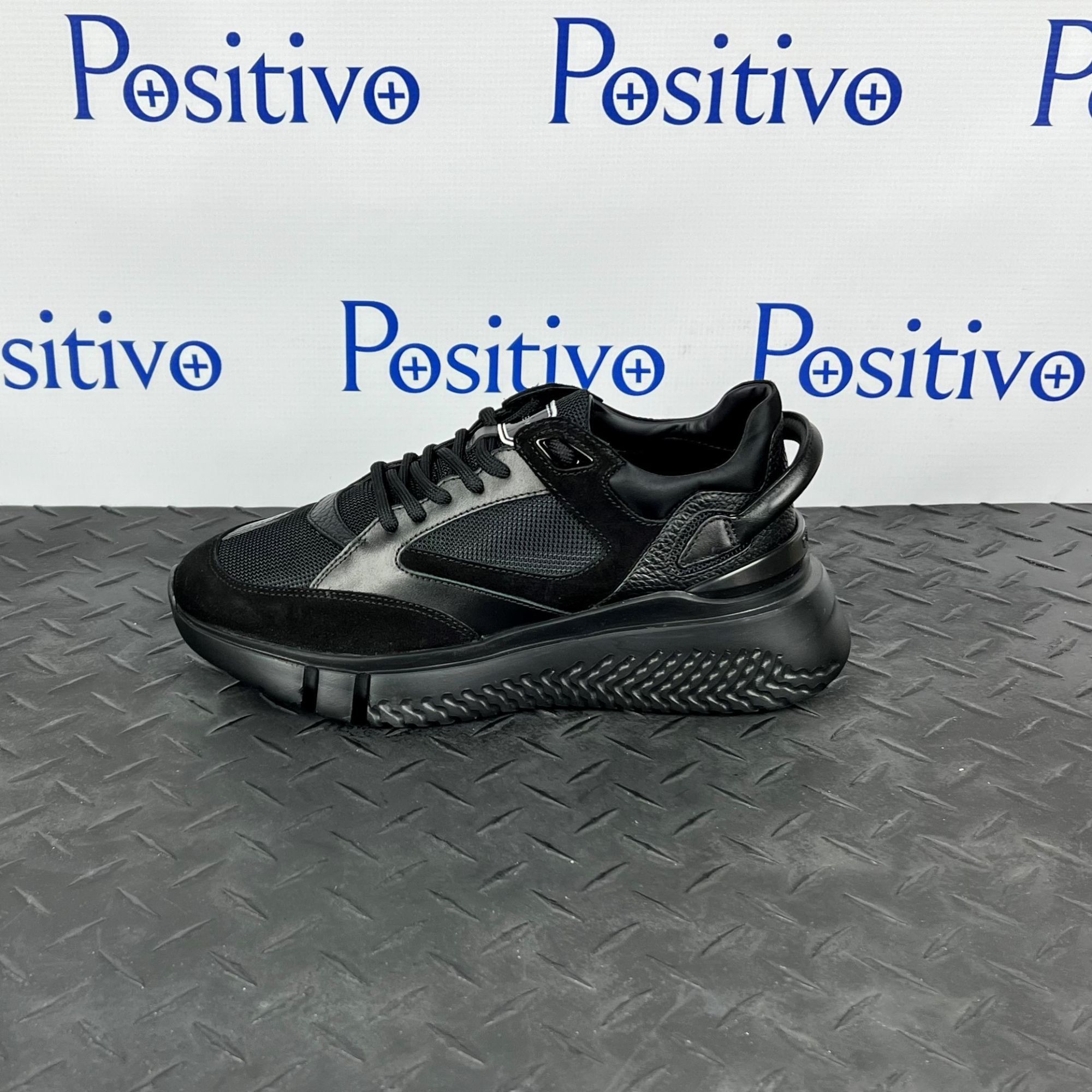 image of Buscemi Veloce Tonal Black Leather Sneakers Us 8 Eu 41, Men's