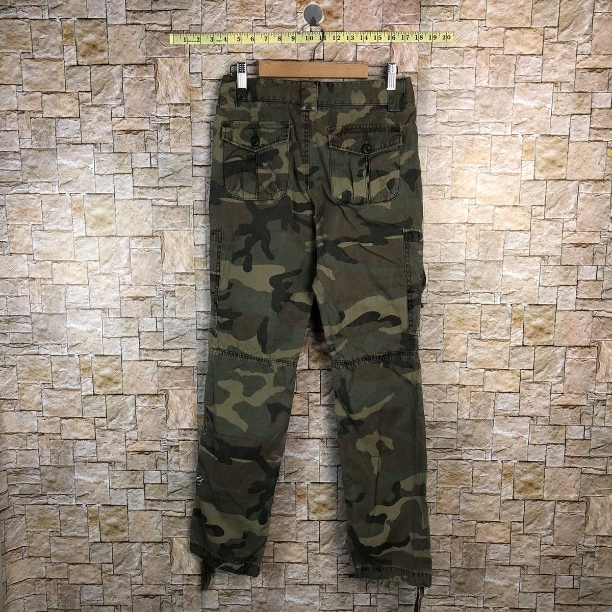 Japanese Brand As Know Is De Base Camo Green Cargo Multipocket Pants #A595 Size 28" / US 6 / IT 42 - 16 Thumbnail