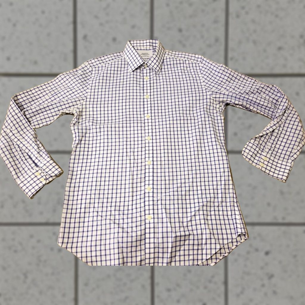 Charles Tyrwhitt Charles Tyrwhitt Dress Shirt Mens 16 35 Blue Cotton Button Size 42R - 1 Thumbnail