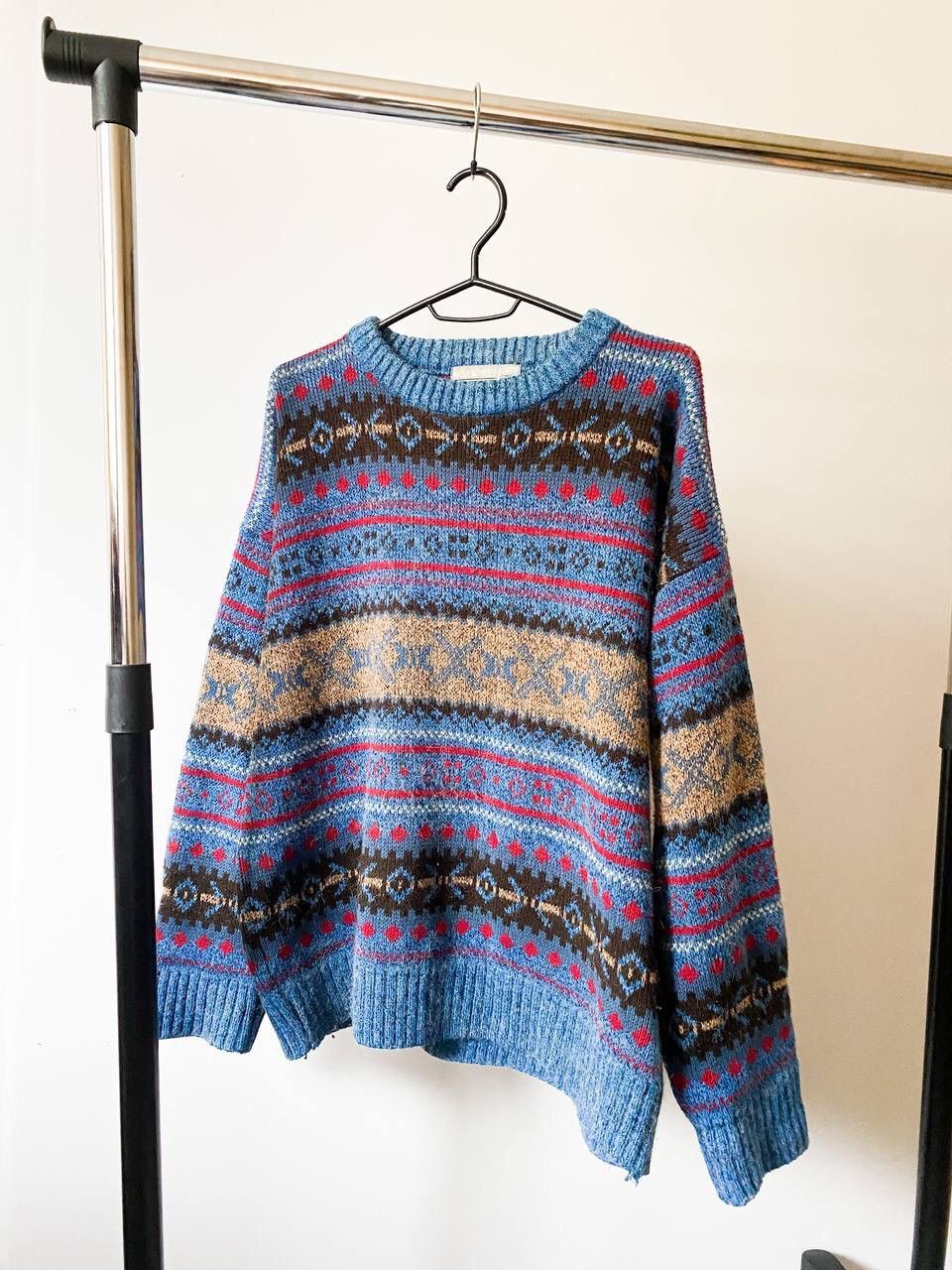 Japanese Brand × Seditionaries × Vintage 90s Vintage Multicolour Knit Retro Sweater (Coogi style) Size US M / EU 48-50 / 2 - 2 Thumbnail