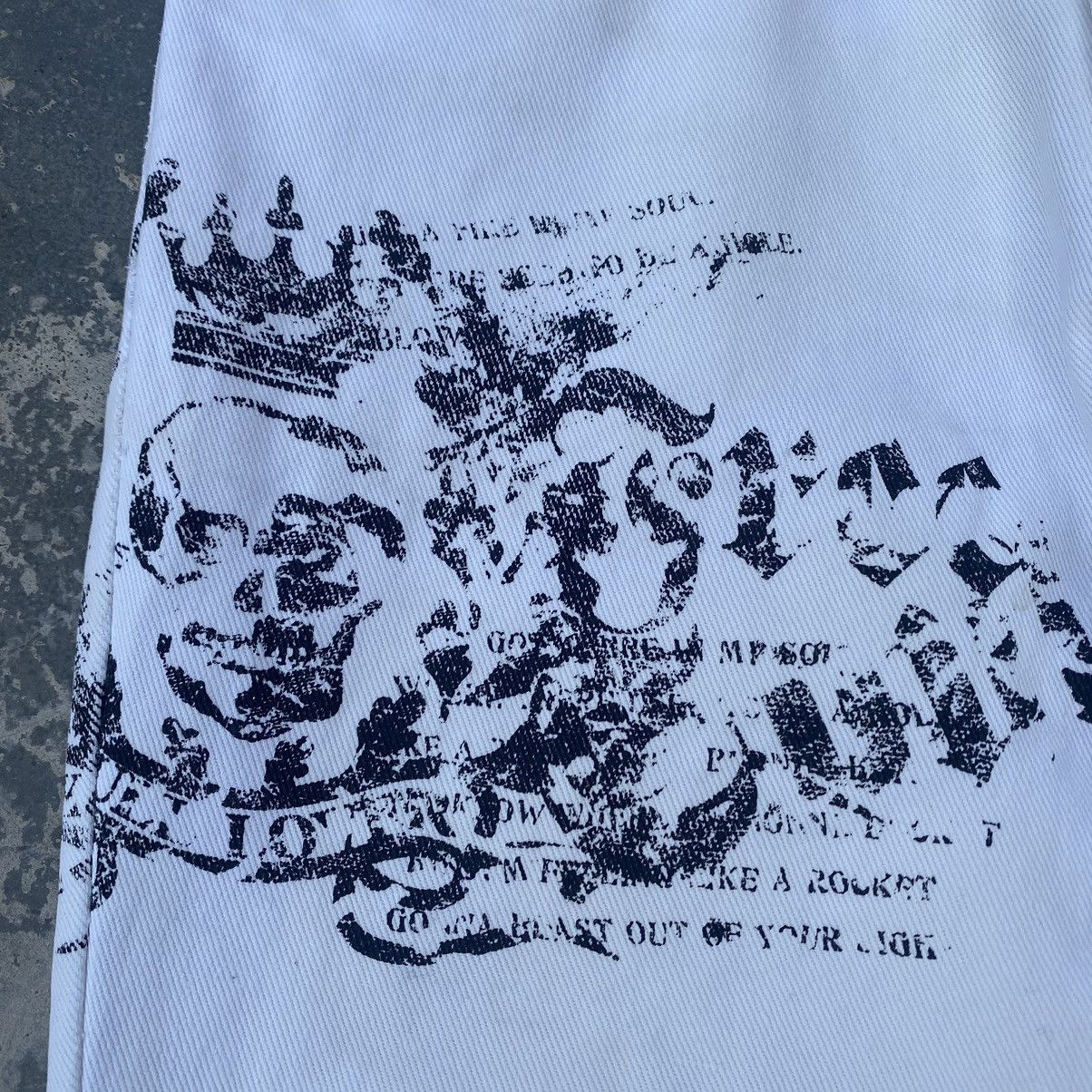 If Six Was Nine 🔥SHIMAMURA🔥 Punk Poem White Flare Size US 28 / EU 44 - 5 Thumbnail