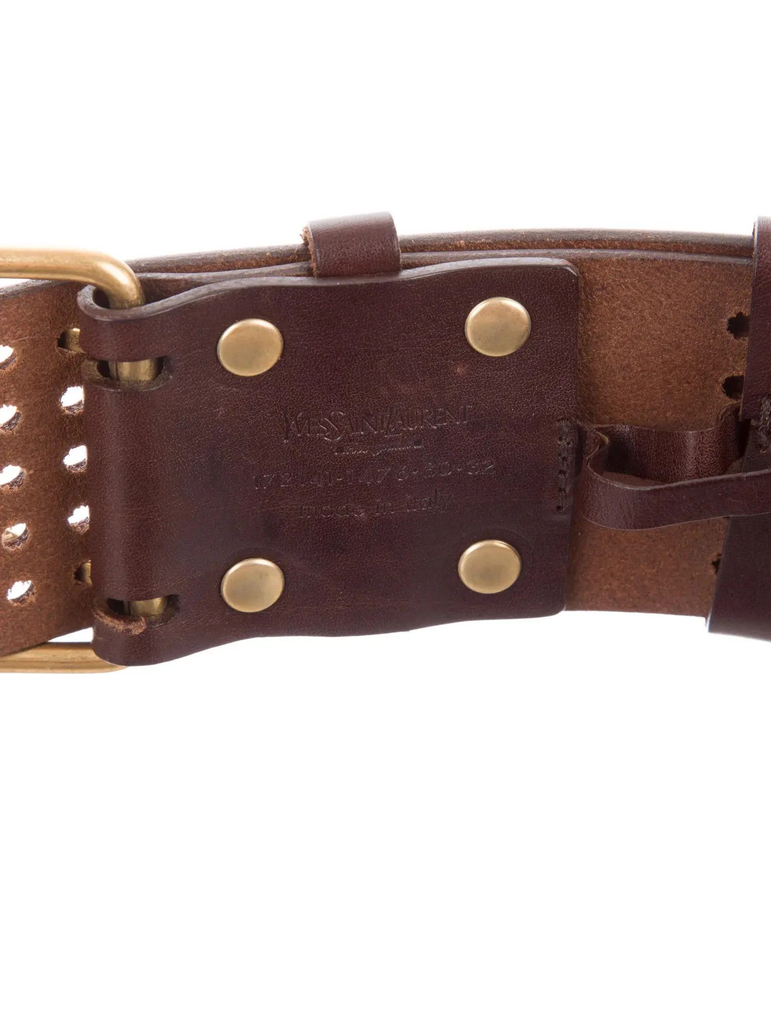 Saint Laurent Paris o1s1wg111224 Size: 70 / Cintura Giglio Leather Belt Brown Size ONE SIZE - 3 Thumbnail