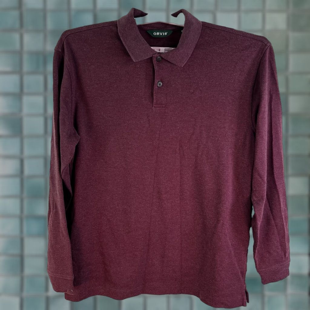 Orvis Orvis Henley Sweatshirt Mens Size M Maroon Long Sleeve Size US M / EU 48-50 / 2 - 1 Thumbnail