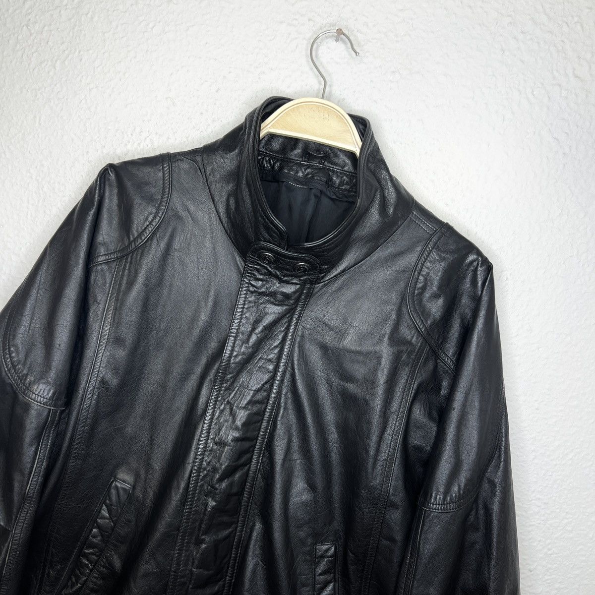 Japanese Brand Vintage Leather Jacket Biker Ramones Black Genuine Trucker Size US M / EU 48-50 / 2 - 4 Thumbnail