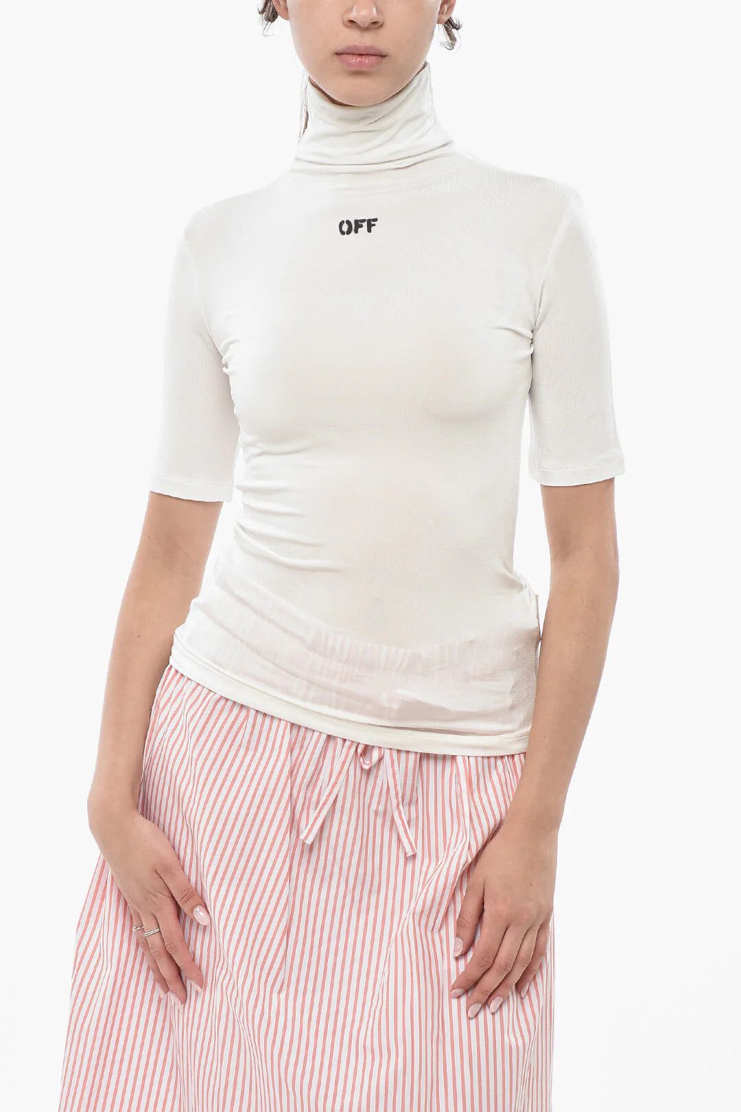 Off-White og1mm0426 Solid-Color Top in White Size M / US 6-8 / IT 42-44 - 1 Thumbnail