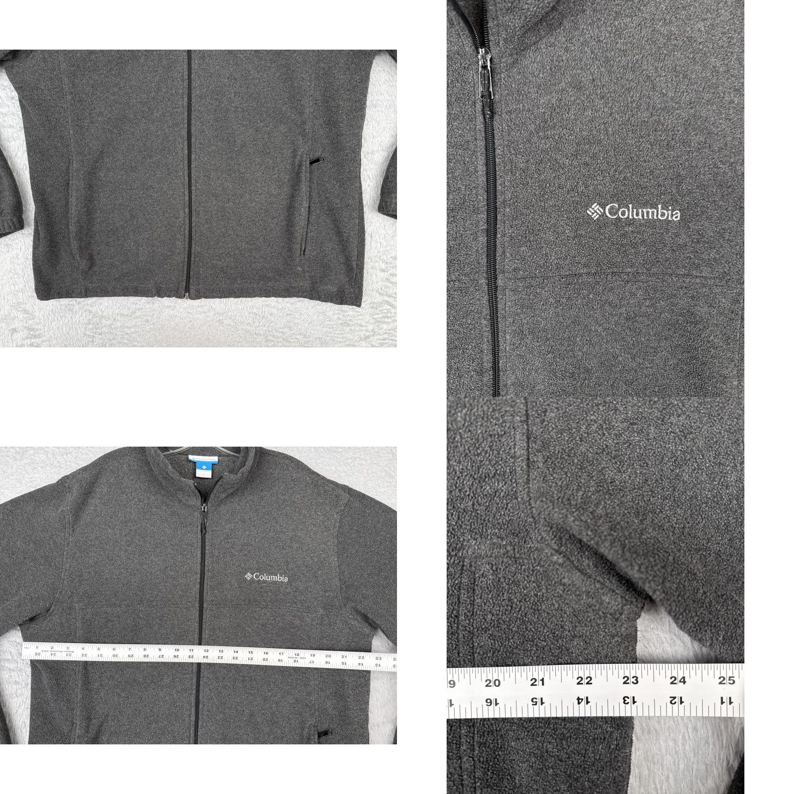 Vintage Columbia Jacket Mens Large Gray Full Zip Stand Collar Pockets Outdoor Windbreaker Fleece | Outdoor, Hiking, Walking | Men Size US L / EU 52-54 / 3 - 8 Thumbnail
