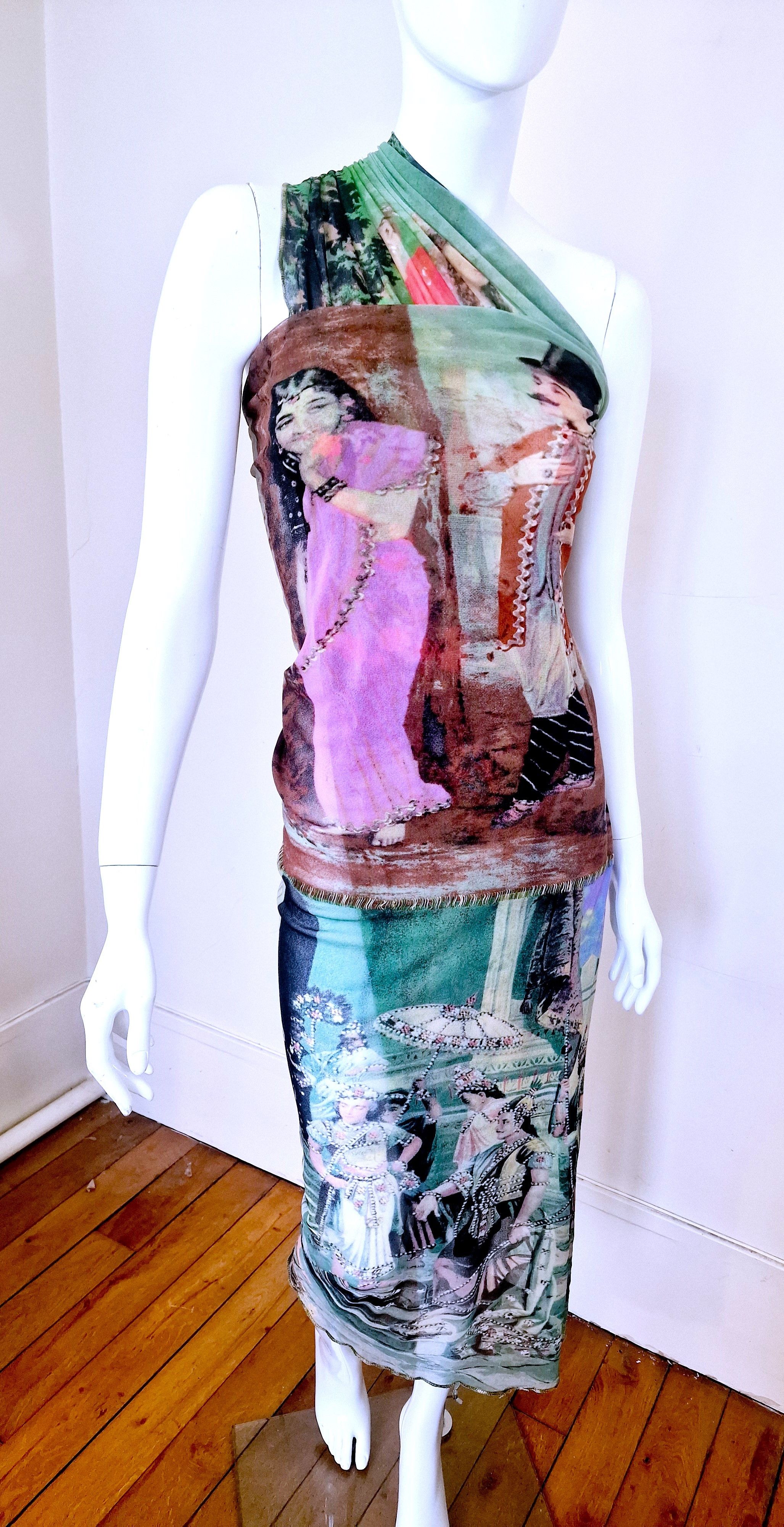 Jean Paul Gaultier Jean Paul Gaultier S/S 1998 Frida Kahlo Mesh Pareo Dress Size M / US 6-8 / IT 42-44 - 4 Thumbnail