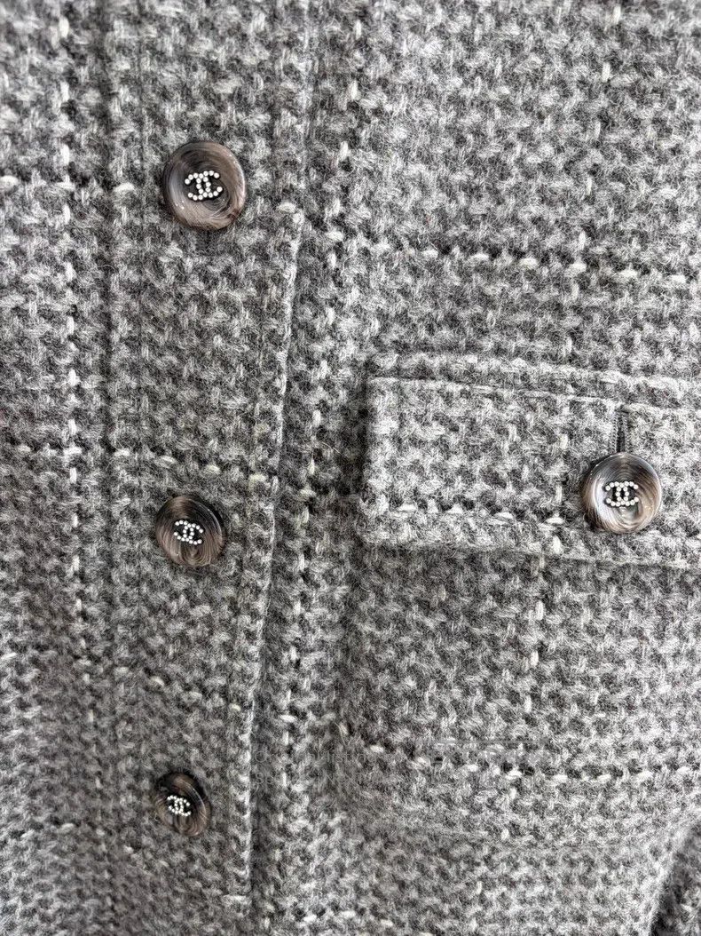 Chanel Chanel Handicraft workshop gray plaid wool soft tweed lape Size XXS / US 00 / IT 34 - 3 Thumbnail