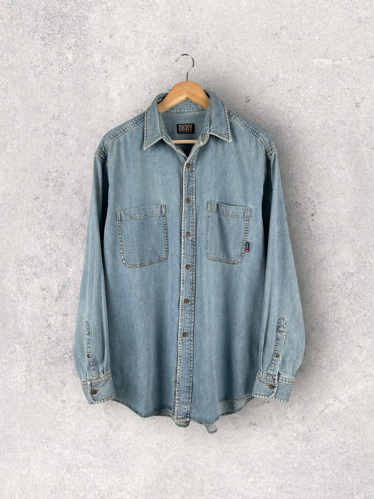 DKNY Vintage 90s Dkny Denim Shirt Oversized Button Up Shirt Size US XL / EU 56 / 4 - 1 Thumbnail