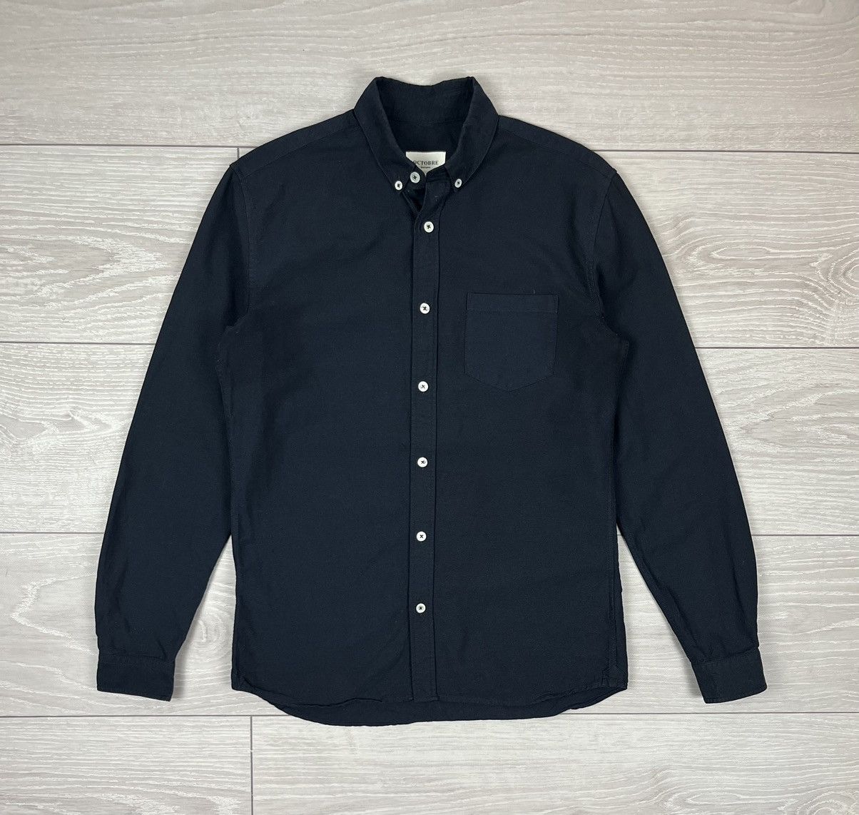 Octobre Editions Blue Navy Cotton Button Shirt