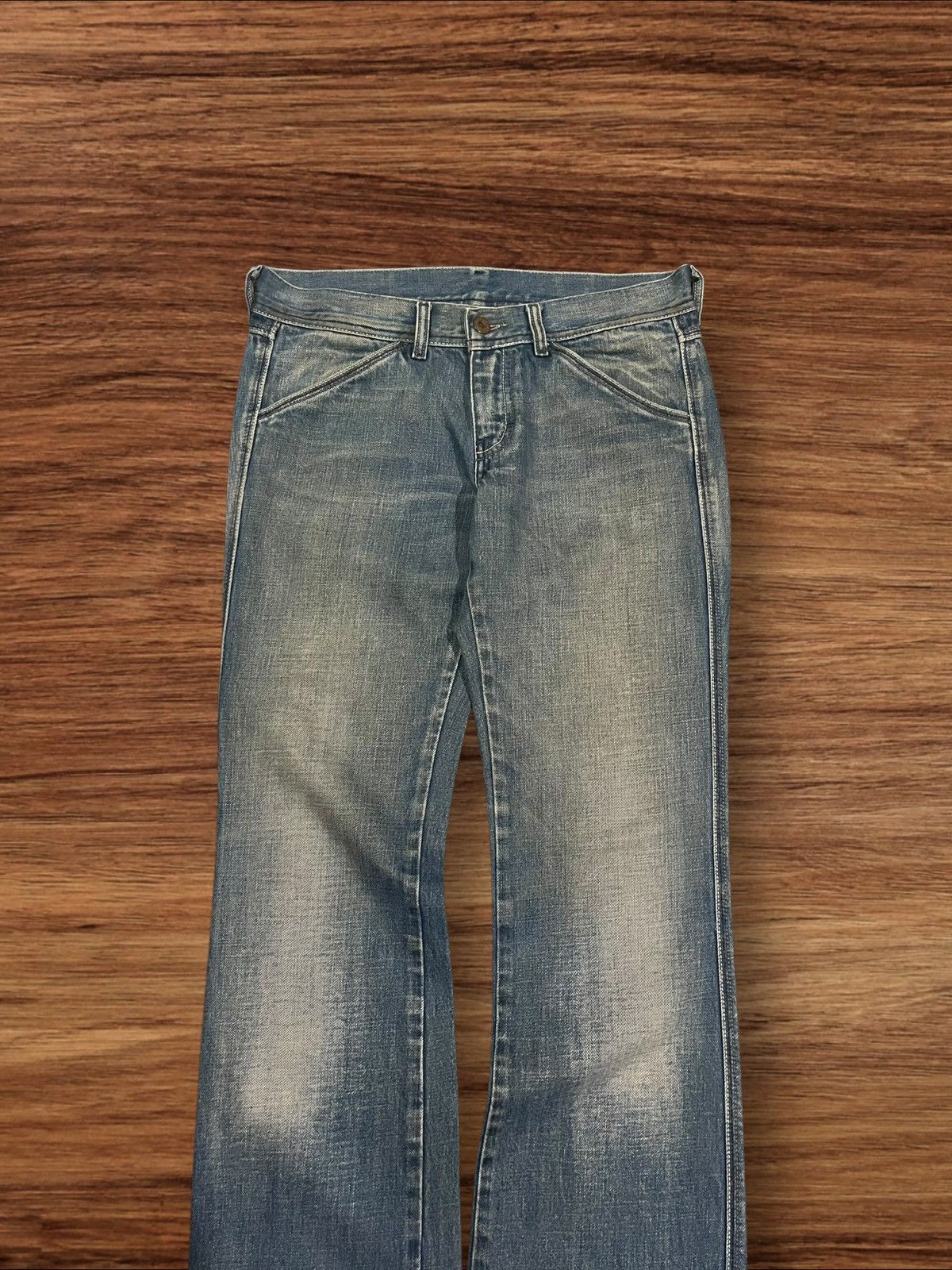 Diesel Vintage Diesel Blue Faded Washed Frayed Leg Flare Jeans Size 30" / US 8 / IT 44 - 3 Thumbnail