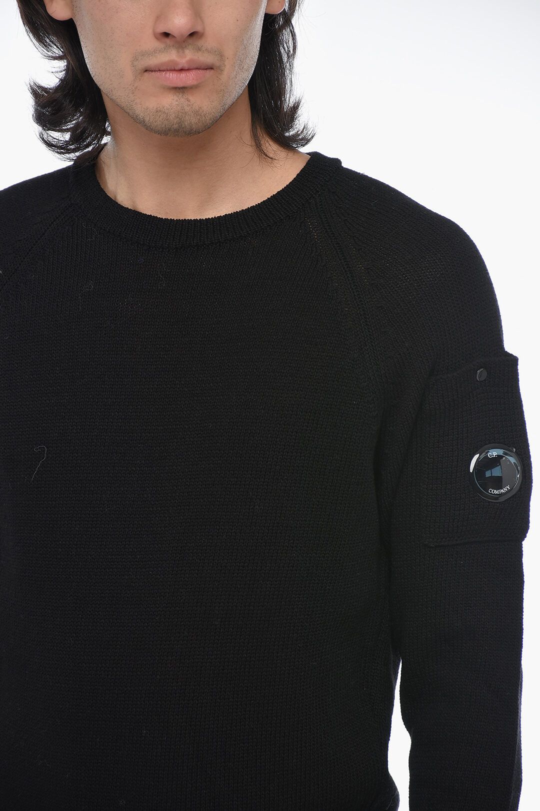 C.P. Company og1mm1024 Crewneck Sweater in Black Size US L / EU 52-54 / 3 - 3 Thumbnail