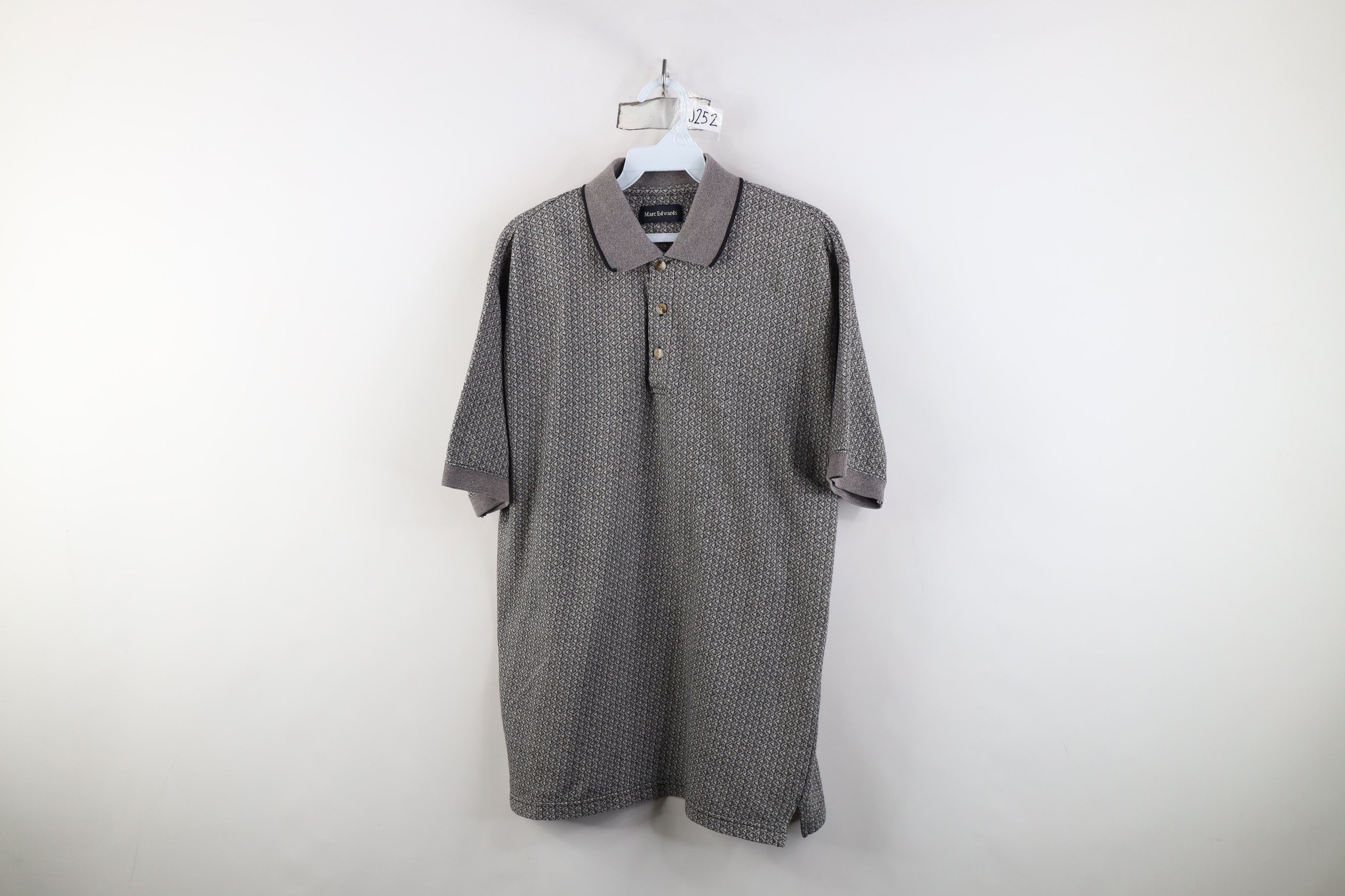 Vintage 90s Streetwear Knit Collared Golf Polo Shirt Gray
