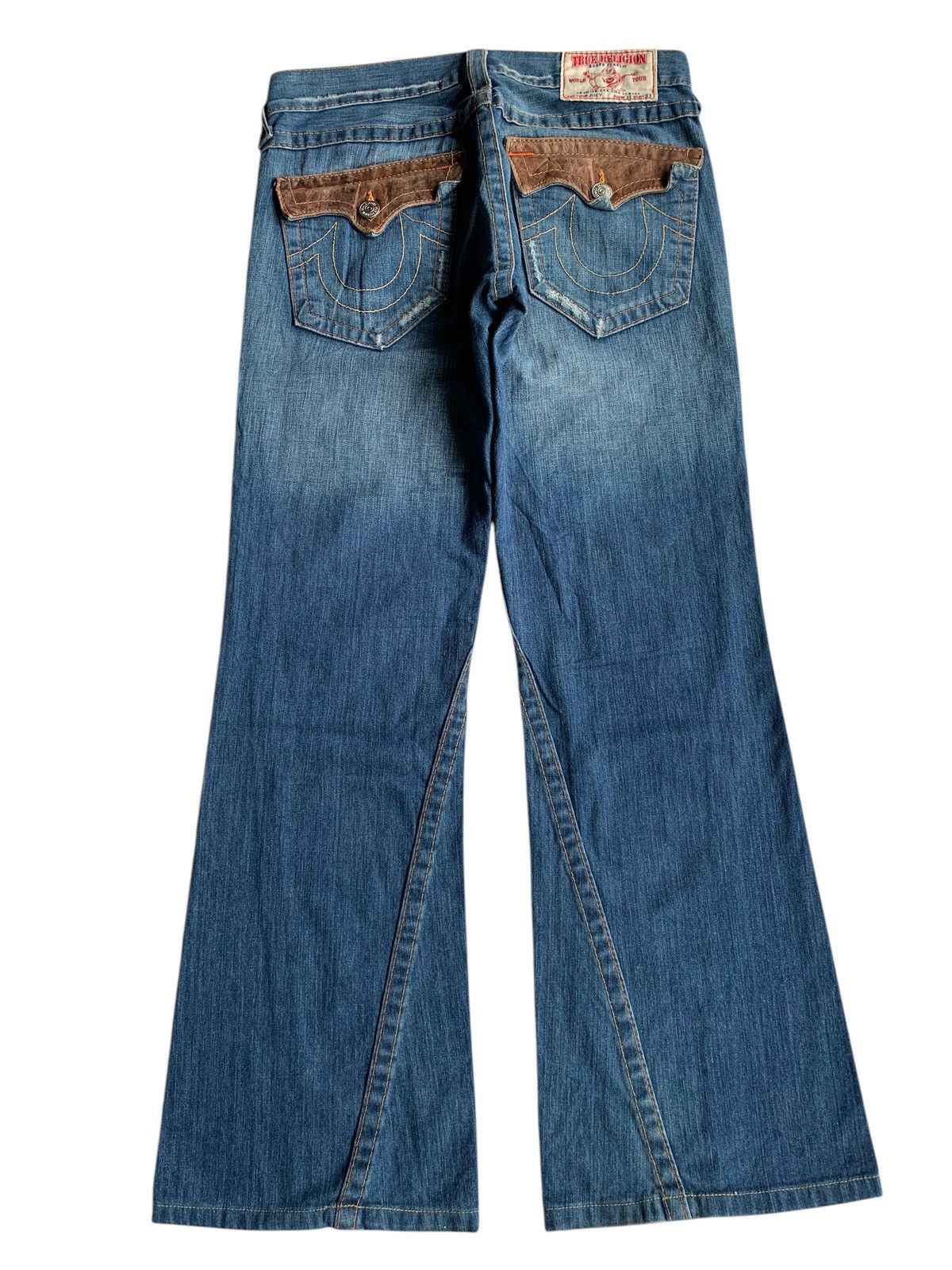Japanese Brand FLARE 💥 TRUE RELIGION MADE IN USA PUNK STYLE DENIM JEANS Size US 34 / EU 50 - 4 Thumbnail