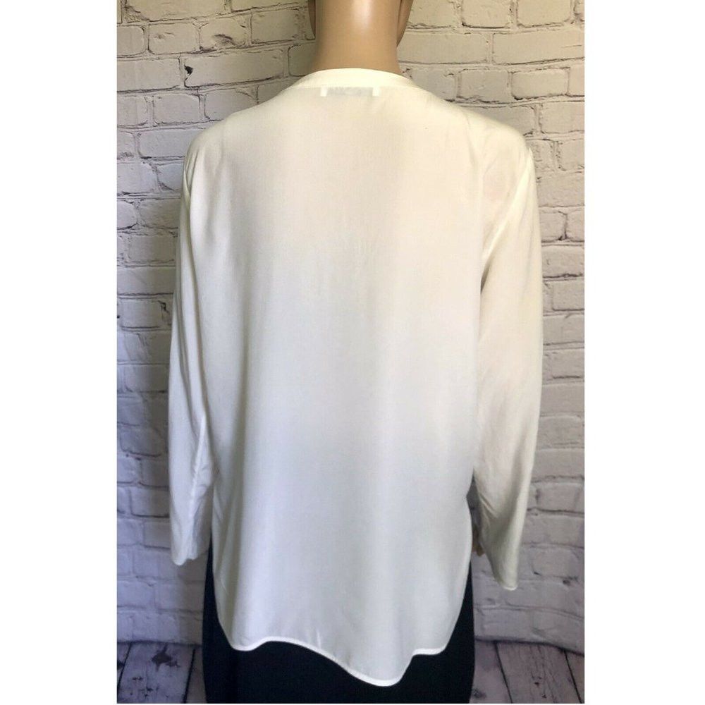 Sandro NWT $325 Sandro Cleo Silk Blouse Lace-up Ecru Size 2 US M Size M / US 6-8 / IT 42-44 - 6 Thumbnail
