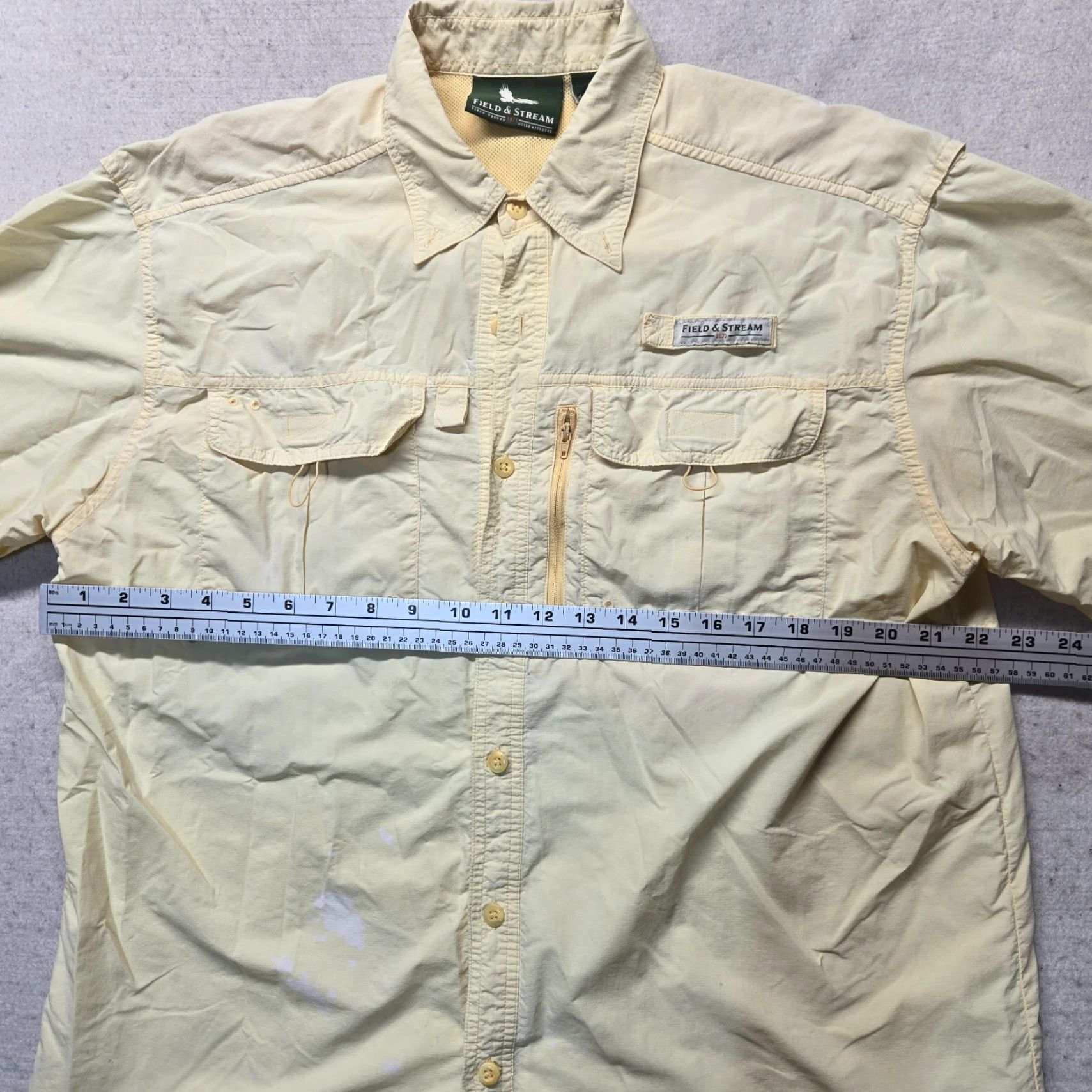 Vintage Field & Stream Outfitter Solid Beige Button Up Short Sleeve Shirt Men's L Large Size US L / EU 52-54 / 3 - 5 Thumbnail