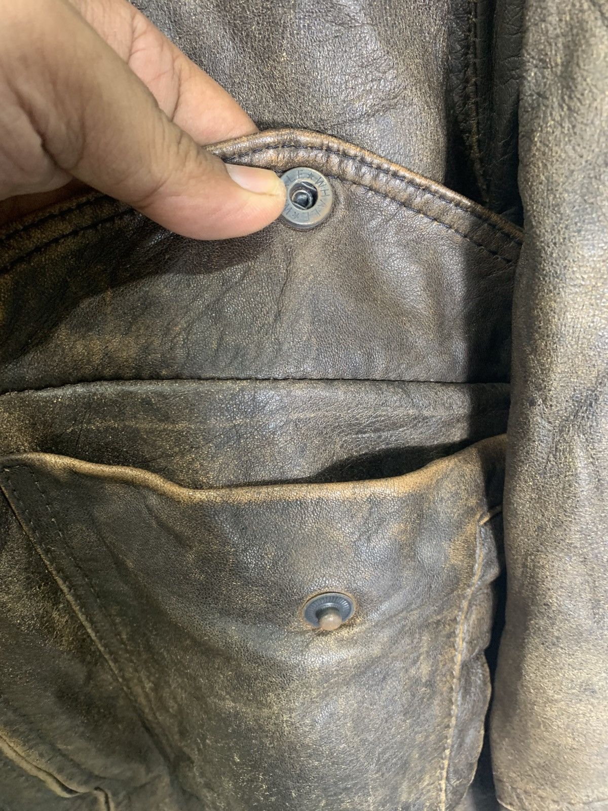 Vintage Vintage 1990 Flight leather Jacket trashed Size US M / EU 48-50 / 2 - 10 Thumbnail