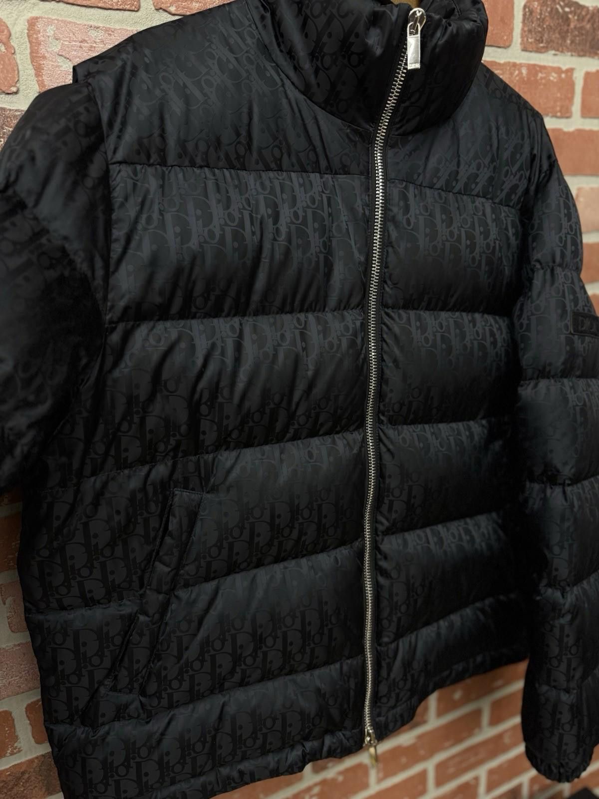 Dior Mens Oblique Down Puffer Jacket Black Size 54