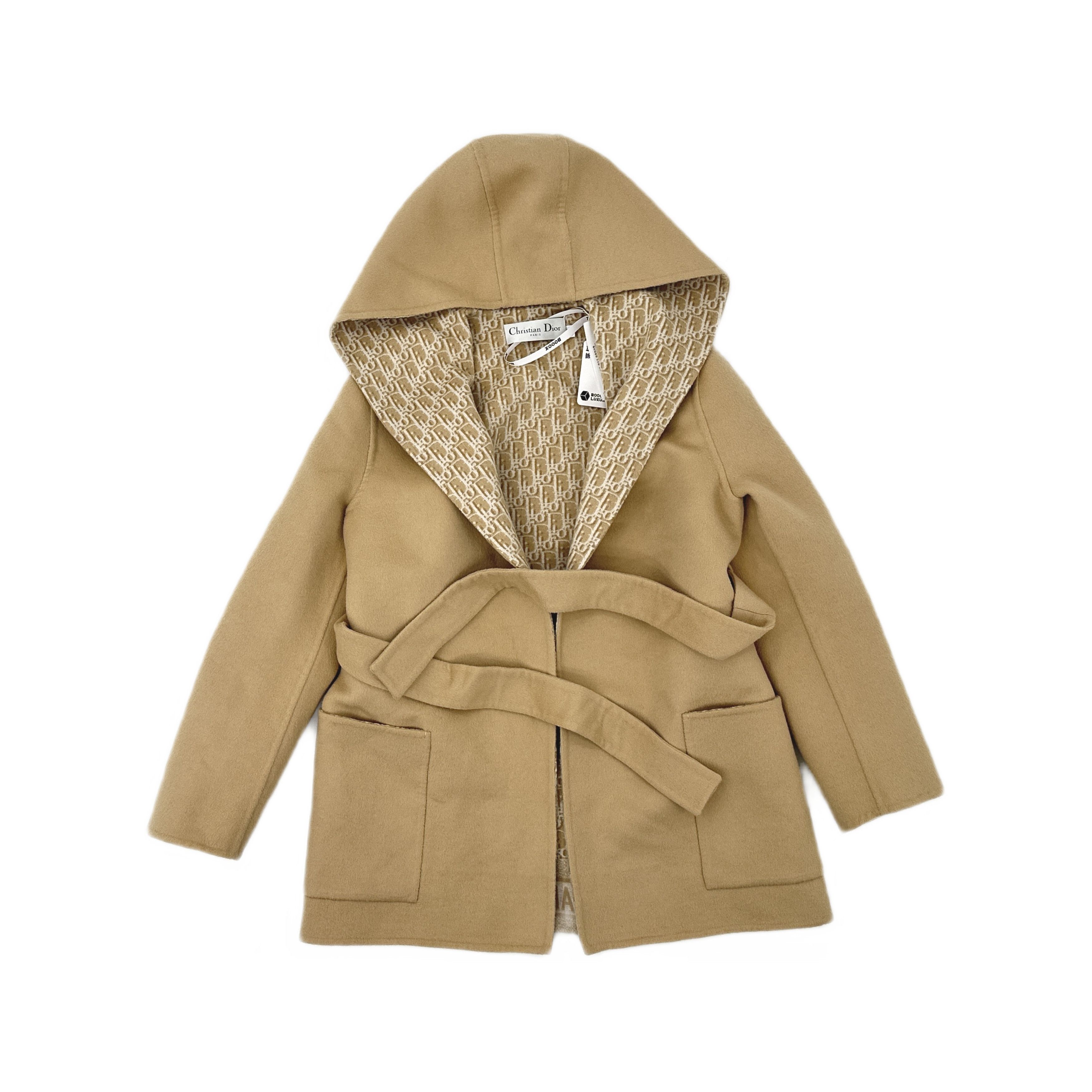Dior Dior Hooded Wool Belted Coat Size 36 Size XS / US 0-2 / IT 36-38 - 1 Thumbnail