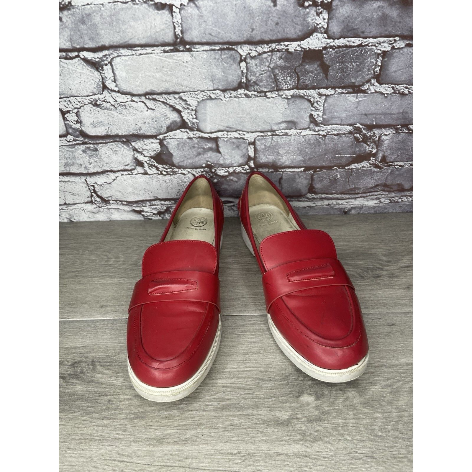 Tory Burch Tory Burch Red Leather Pocket Tee Casual Golf Shoes Women’s Size US 11 / IT 41 - 12 Thumbnail