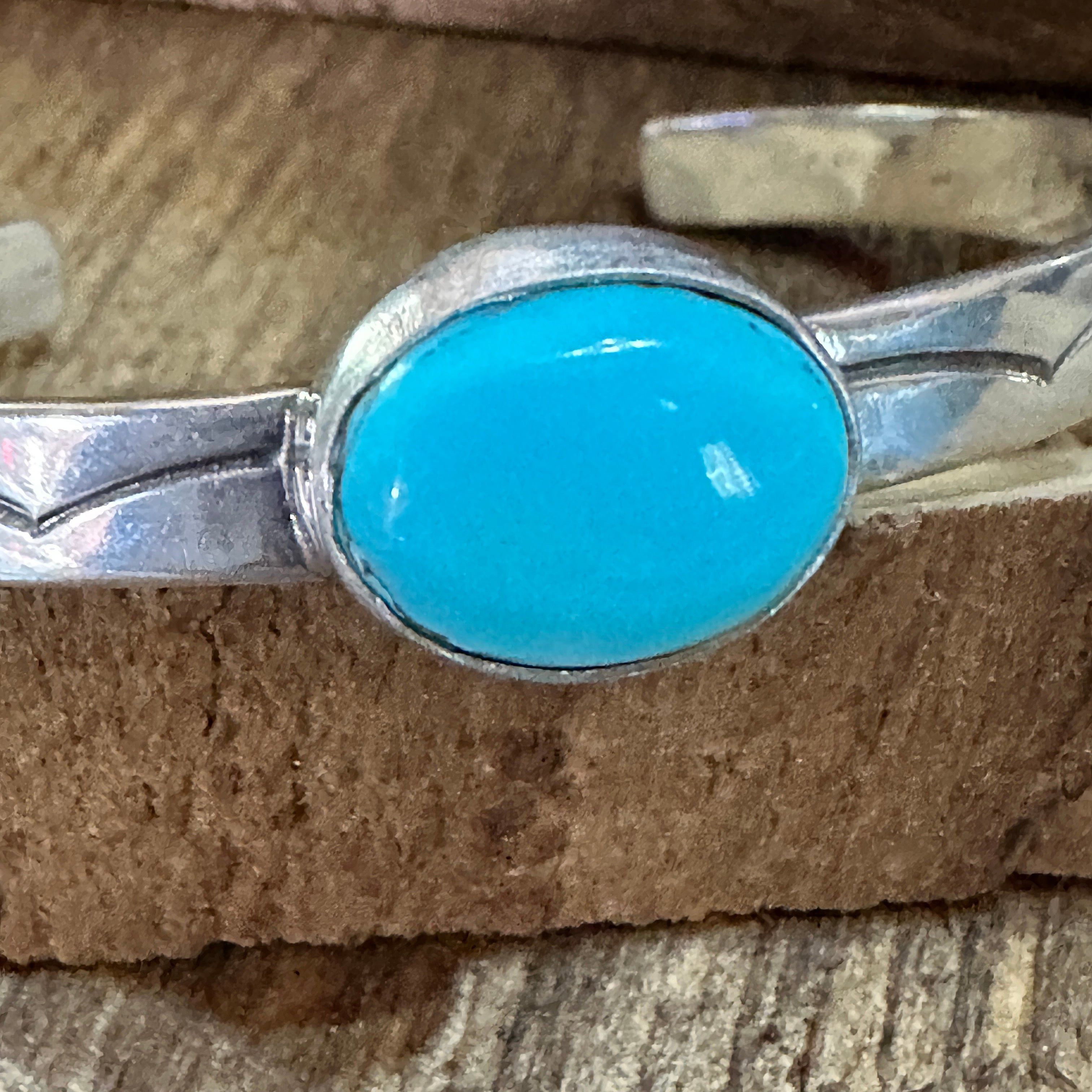 Other Navajo Sterling Cuff & Kingman Turquoise Cuff Bracelet, Sign Size ONE SIZE - 4 Thumbnail