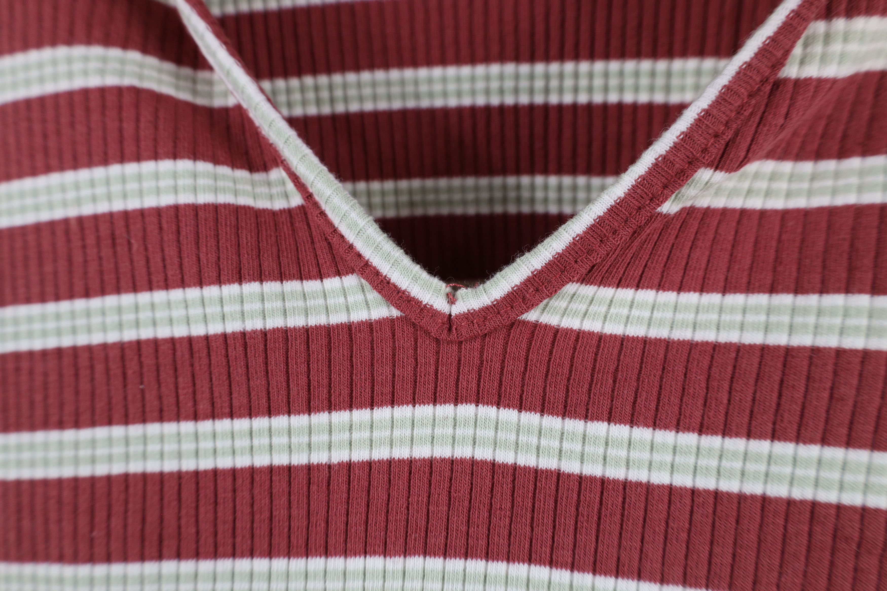 Vintage Vintage Y2K Babydoll Ribbed Knit Polo Shirt Striped USA Size L / US 10 / IT 46 - 5 Thumbnail