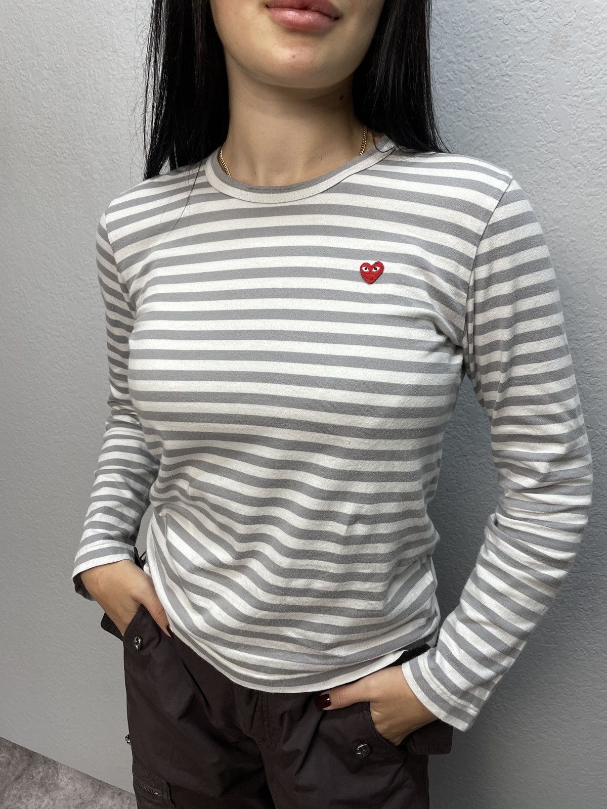 Comme des Garcons Vintage 00s Play Comme des Darcons Long sleeve Striped Tee Size S / US 4 / IT 40 - 9 Thumbnail