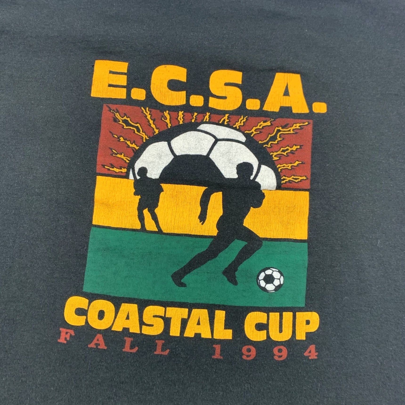 Russell Athletic VINTAGE Russell Athletic Soccer T-Shirt Adult XL Black 90s Coastal Cup 1994 Mens Size US XL / EU 56 / 4 - 2 Thumbnail