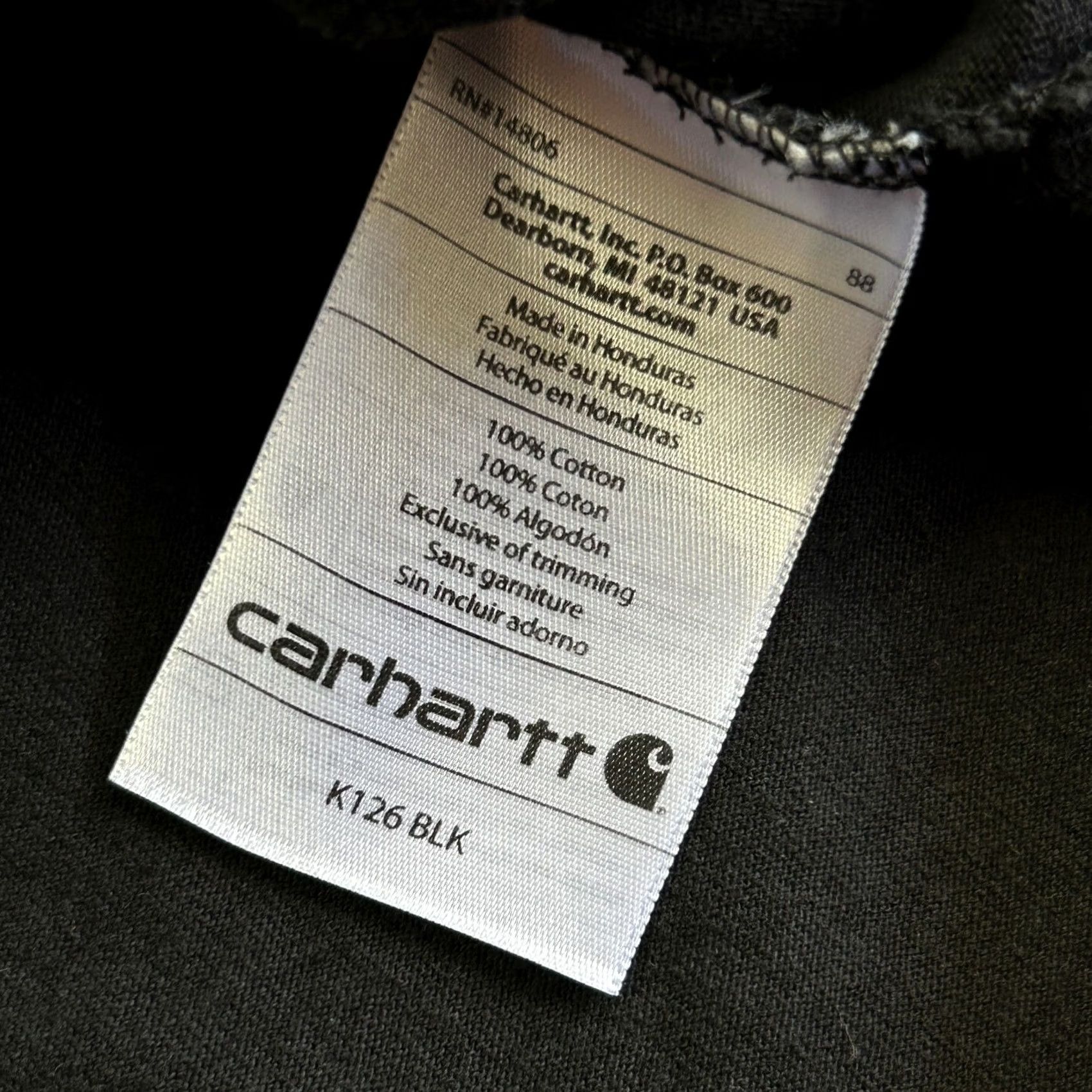 Carhartt Carhartt Pocket Tee Long Sleeve T Shirt 2XLT Black 100% Cotton Logo Workwear Mens Shirt Size US XXL / EU 58 / 5 - 4 Thumbnail