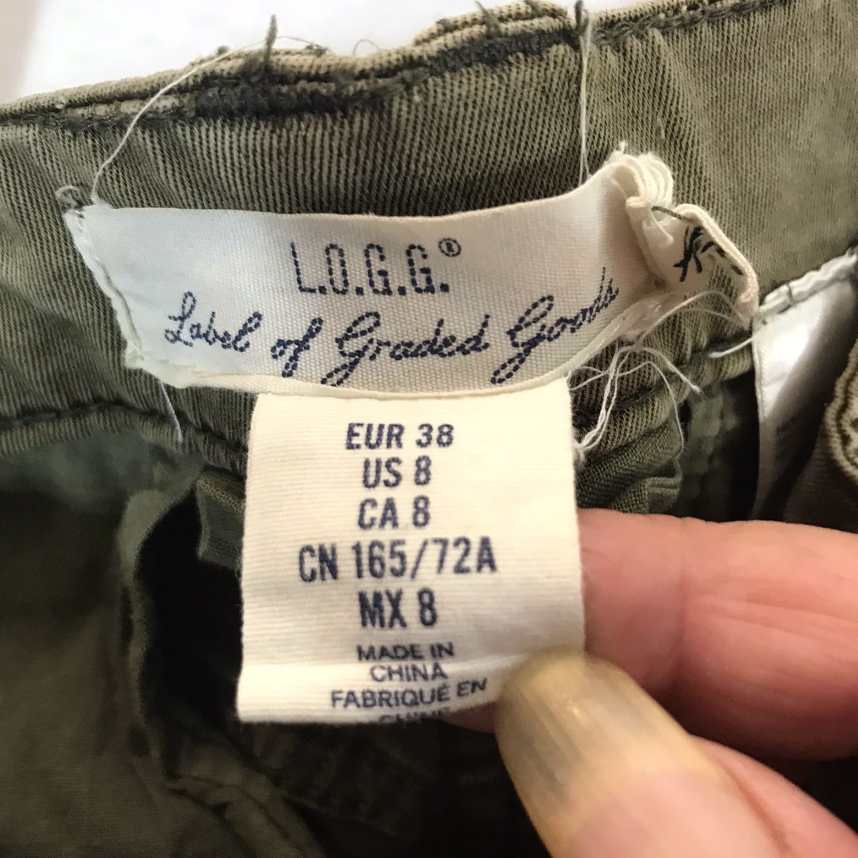 H&M Logg H&M Cargo Leggings Juniors Size 8 Womens Green Zippers Pockets Size 30" / US 8 / IT 44 - 5 Thumbnail