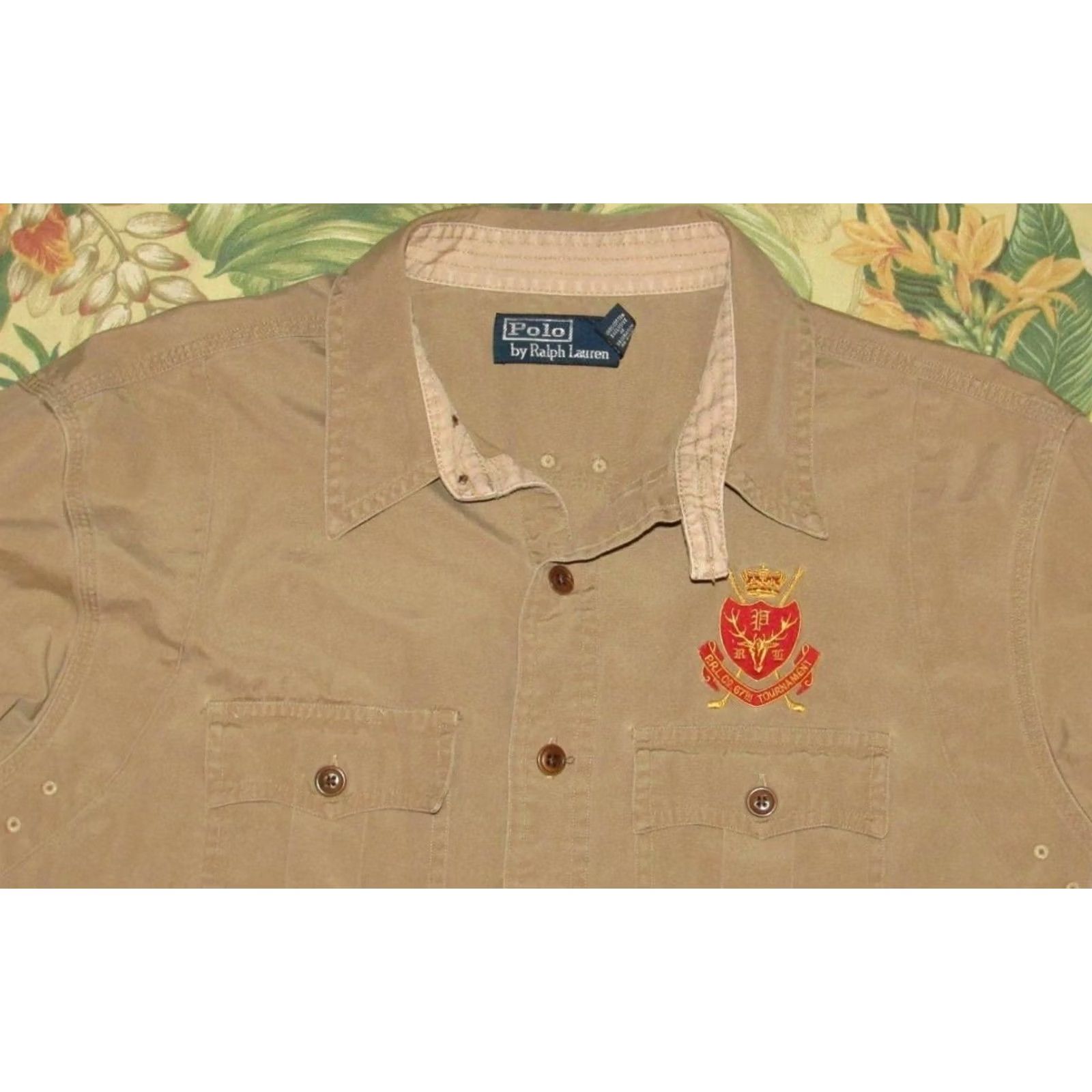 Ralph Lauren Vtg Polo RALPH LAUREN 67th Tournament Long Sleeve Button Down Shirt XL Men Shirt Khaki Womens Mens 90s Size US XL / EU 56 / 4 - 2 Thumbnail