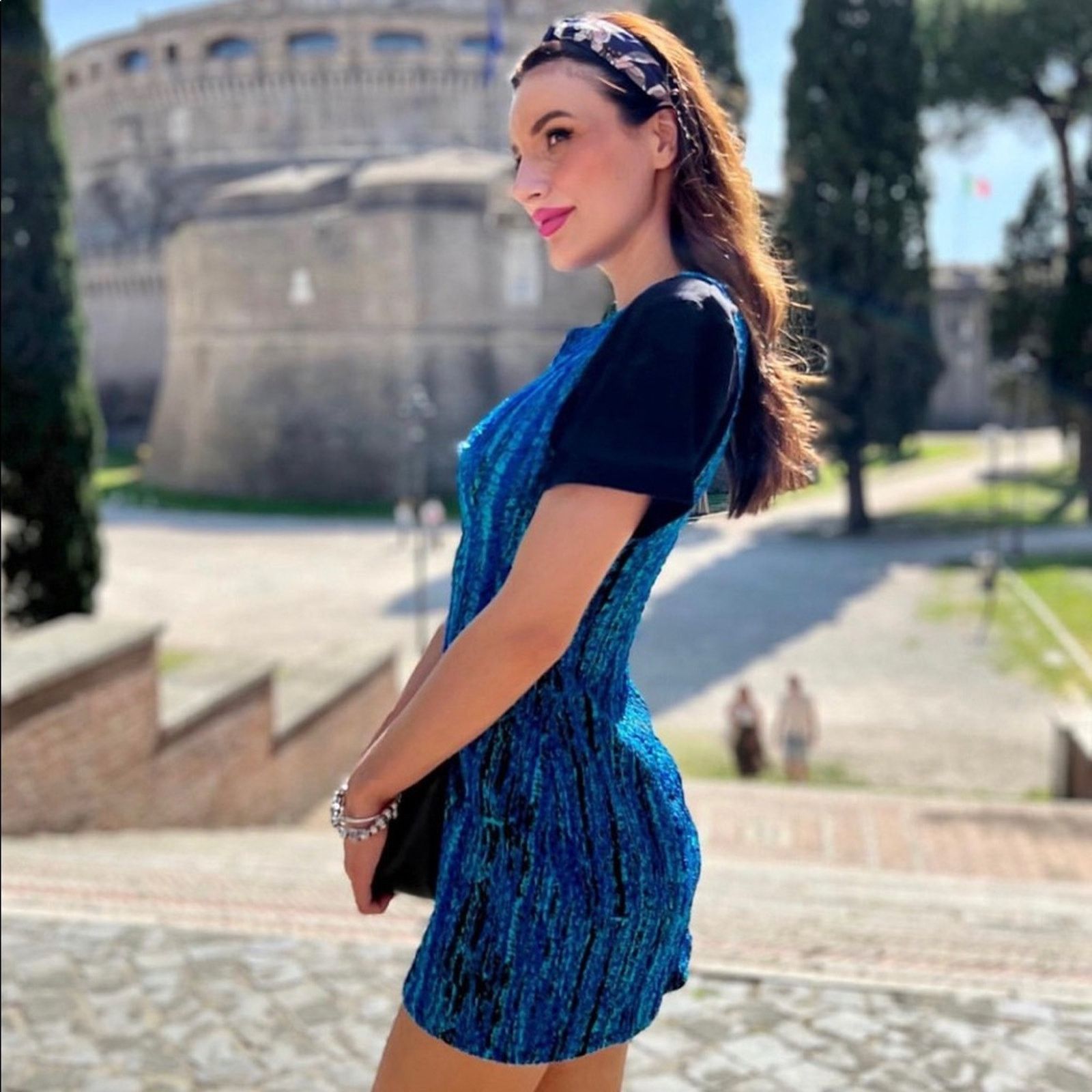 Zara ZARA BLOGGER FAVORITE SHORT TEXTURED DRESS BLUE Size L / US 10 / IT 46 - 6 Thumbnail