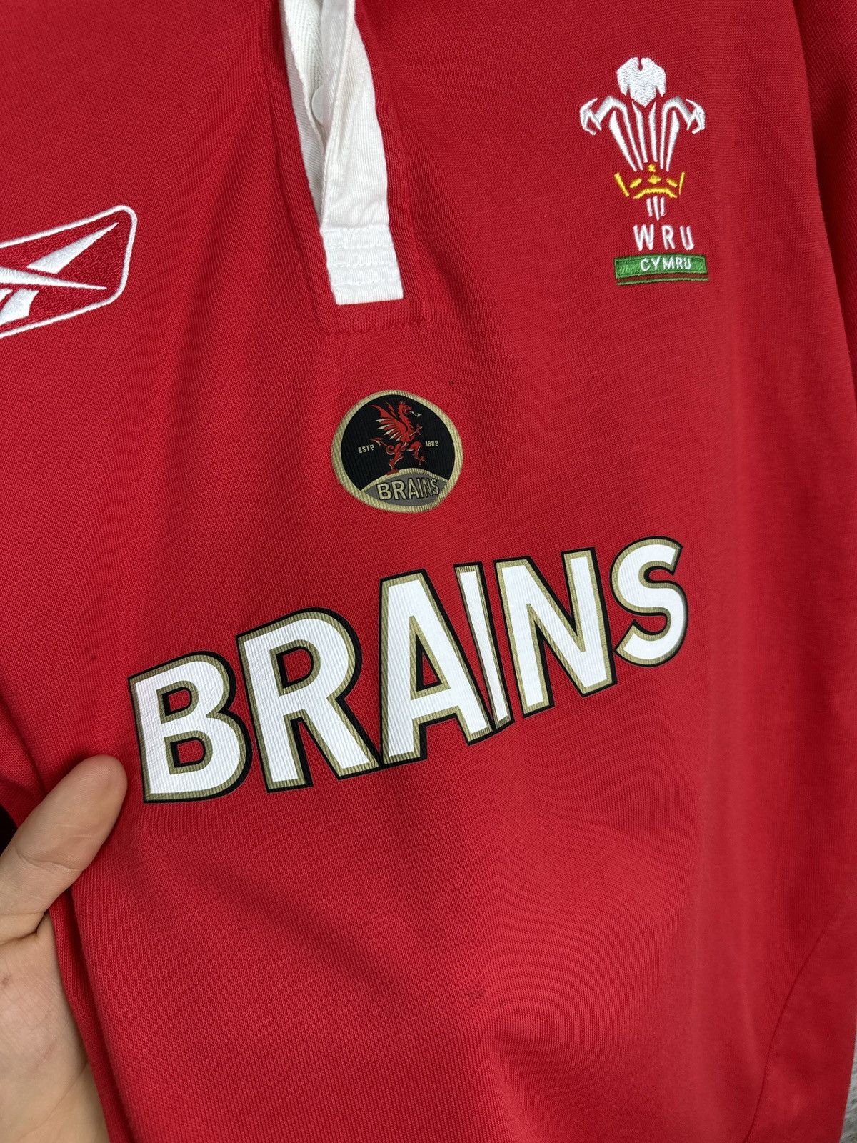 Reebok × Vintage Mens Vintage Reebok Union Wales rugby jersey national team Size US L / EU 52-54 / 3 - 6 Thumbnail
