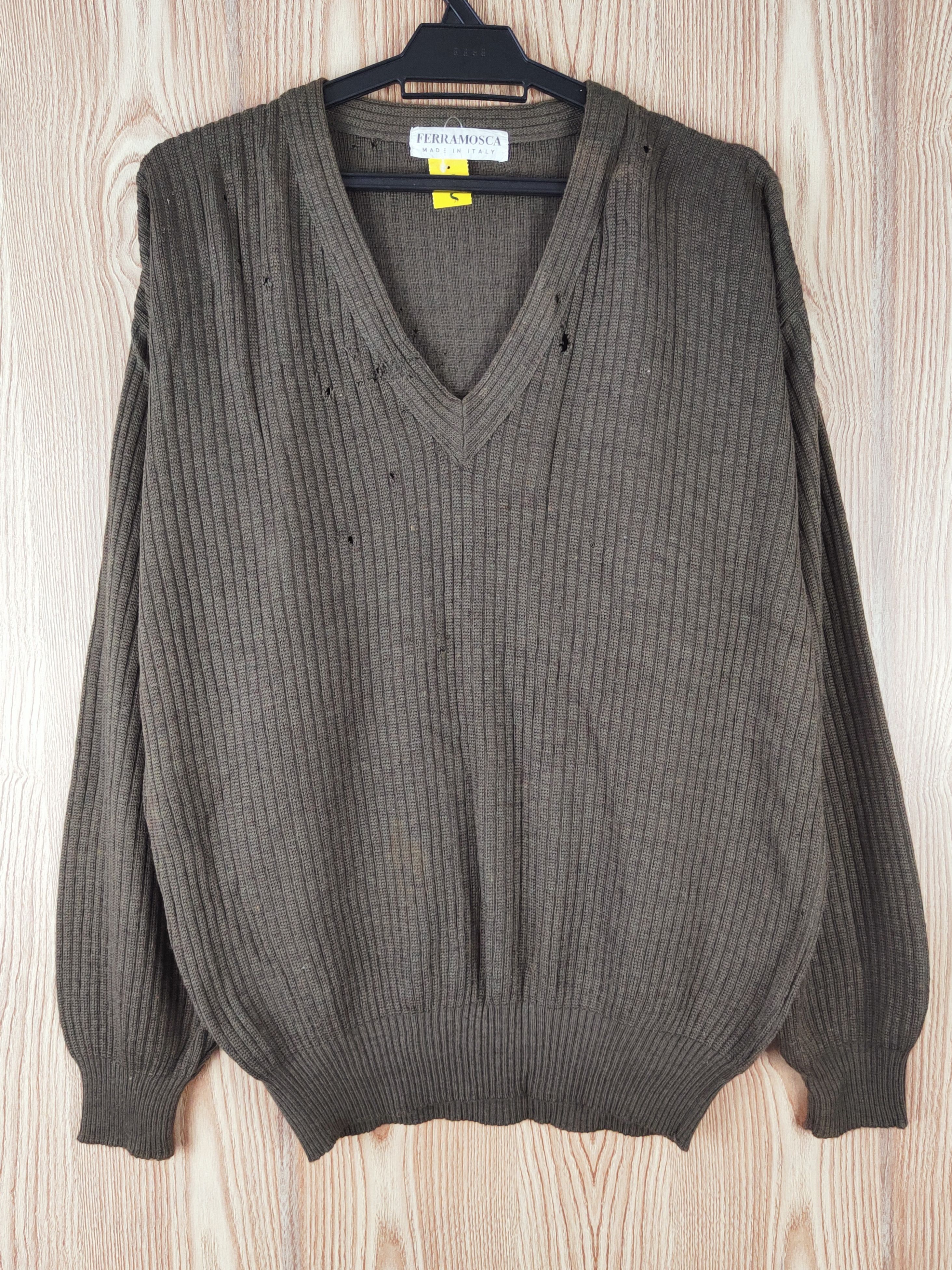 Vintage FerraMosca Italy designer ripped Knitwear Sweatshirts #W030 Size US L / EU 52-54 / 3 - 1 Thumbnail
