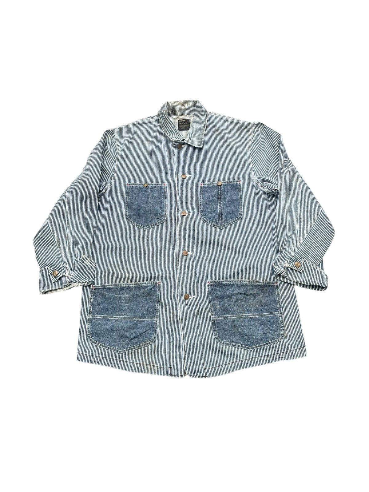 Japanese Brand Body Wave Hickory Chore Jacket Size US XL / EU 56 / 4 - 1 Thumbnail