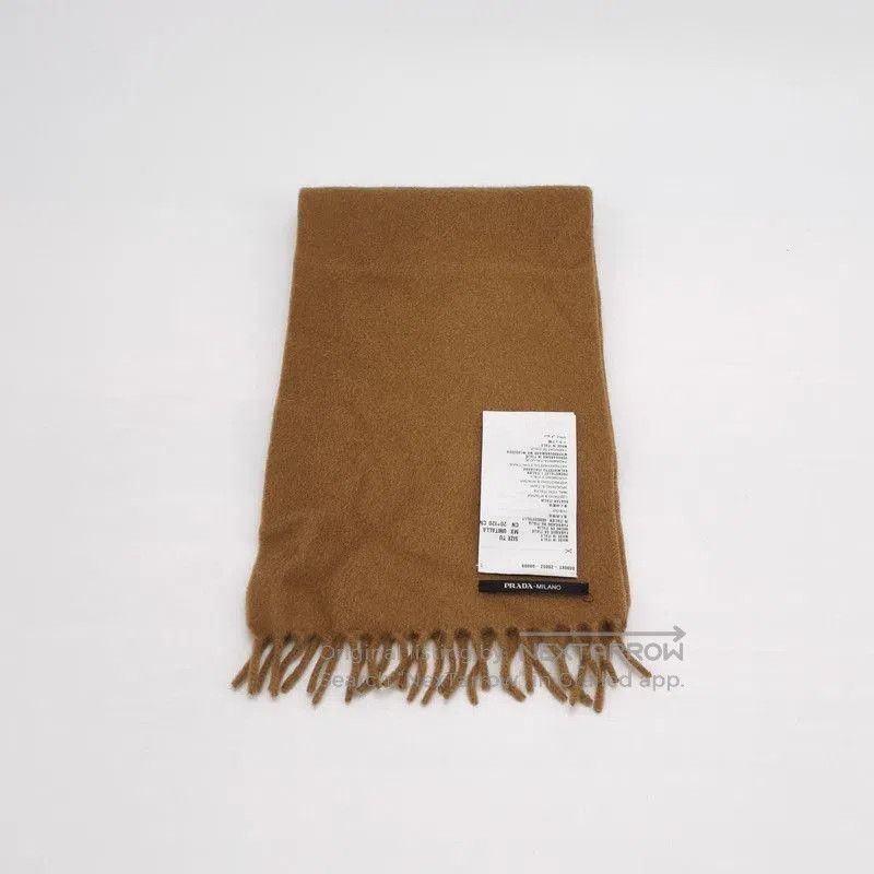 Prada Prada Cashmere Logo Fringe Scarf. Size ONE SIZE - 2 Thumbnail