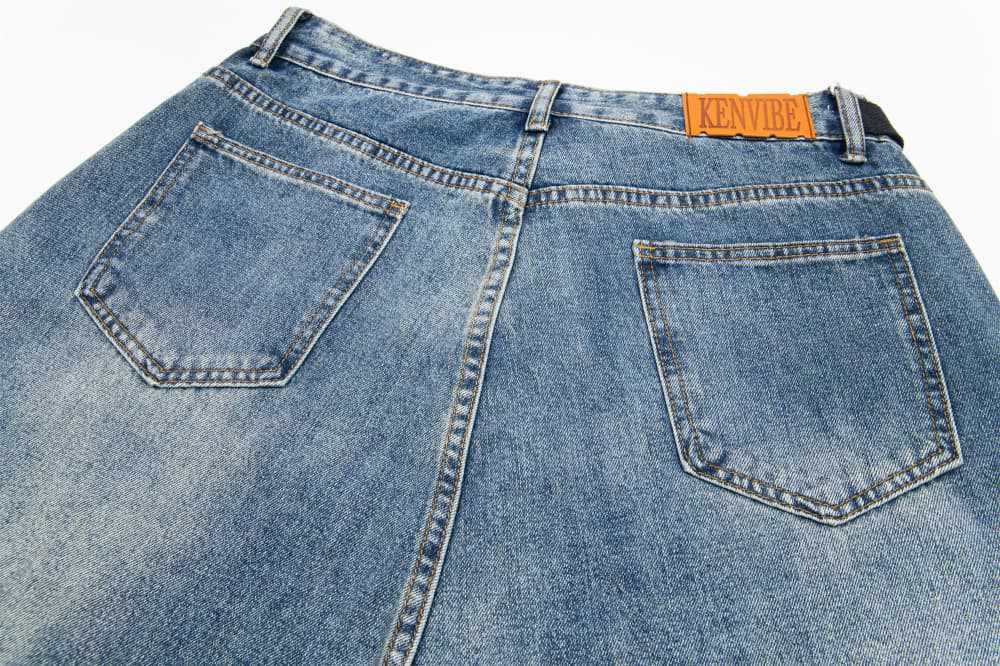 Japanese Brand × Jean Men's punk street loose wide-leg straight belt washed jeans Size US 32 / EU 48 - 6 Thumbnail