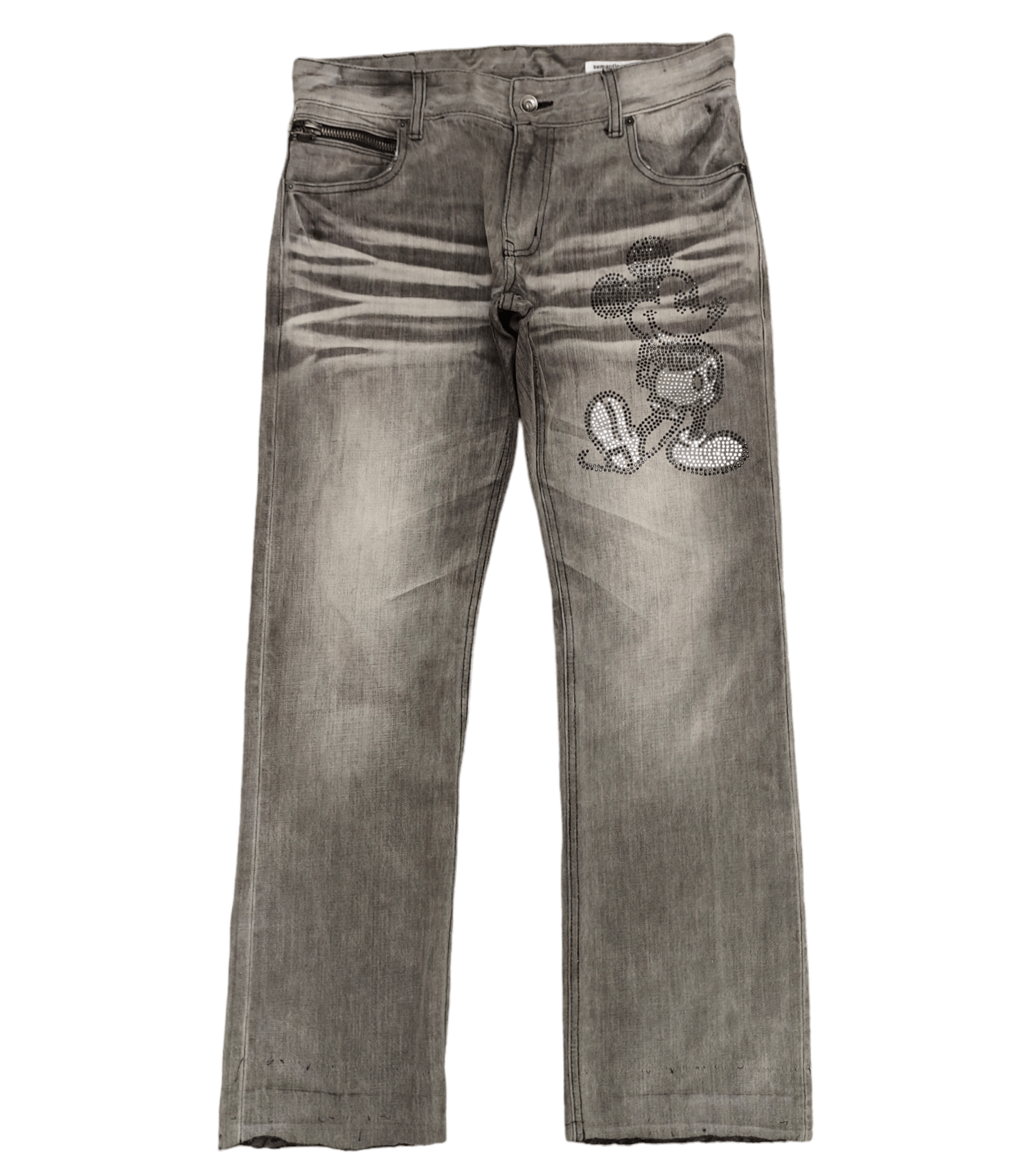 image of Hysteric Glamour x Mickey Mouse Semantic Design X Disney Mickey Mouse Jeans Release Hem (Size 32)