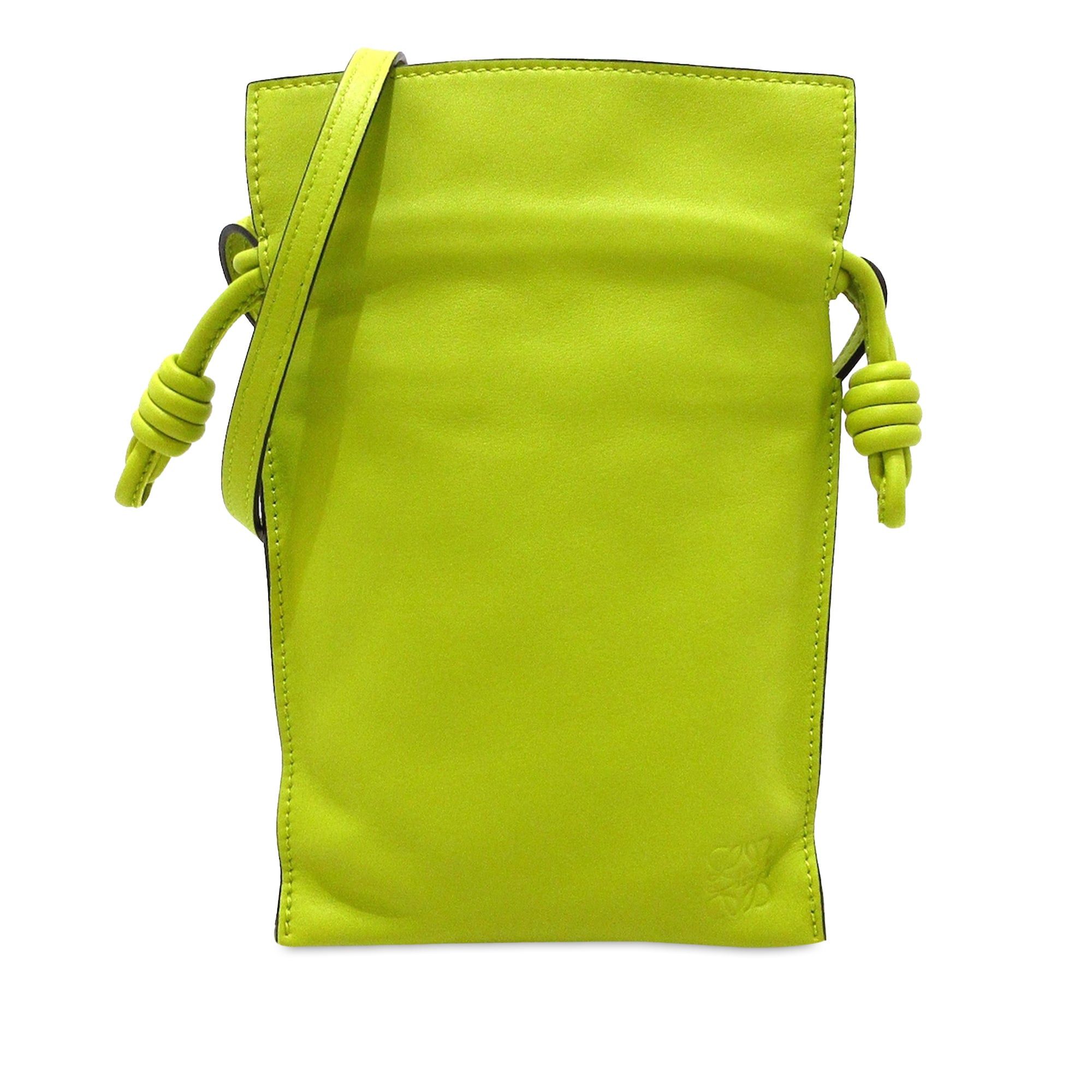 image of Loewe Flamenco Knot Crossbody Bag in Green, Women's
