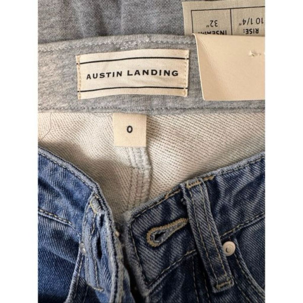 J Brand Austin Landing Women Size 0 Wide Leg Jeans Blue Stripe Denim Size 24" / US 00 / IT 34 - 4 Thumbnail