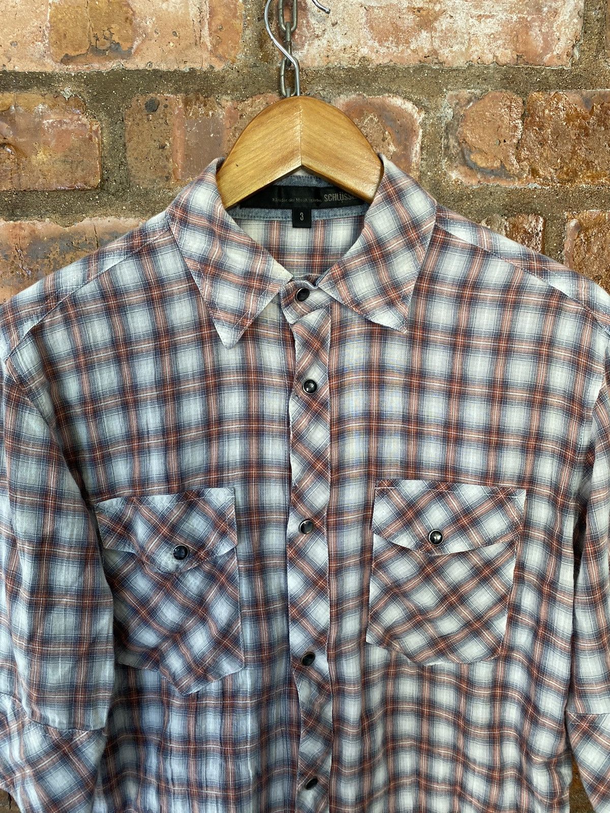 Japanese Brand × Obelisk × Schlussel 🔥Shadow Flannel 3/4 sleeve Size US L / EU 52-54 / 3 - 3 Thumbnail