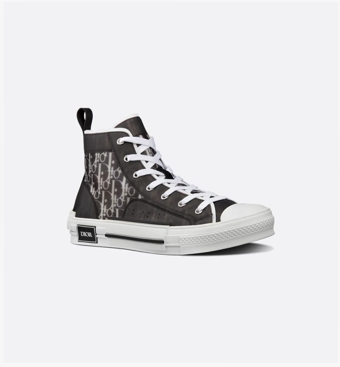 Dior Dior B23 High Top Black and White Oblique Canvas Size US 10 / EU 43 - 1 Thumbnail