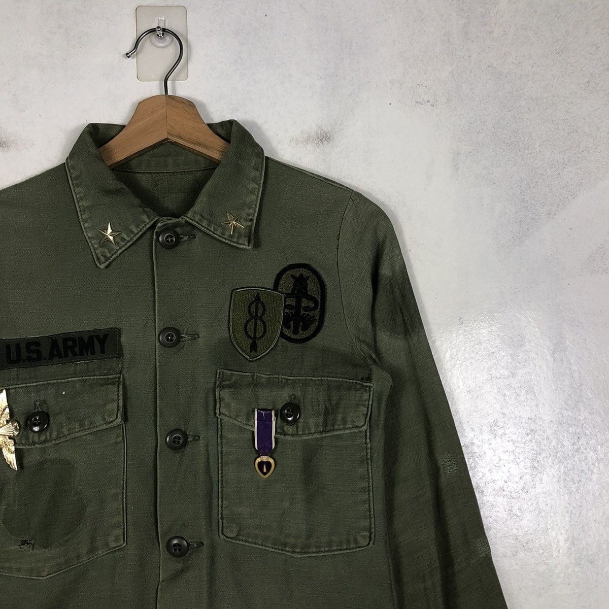 Vintage 📌TRUE VINTAGE 60s OG-07 SHIRT JACKET CHORE MILITARY US ARMY Size US M / EU 48-50 / 2 - 8 Thumbnail