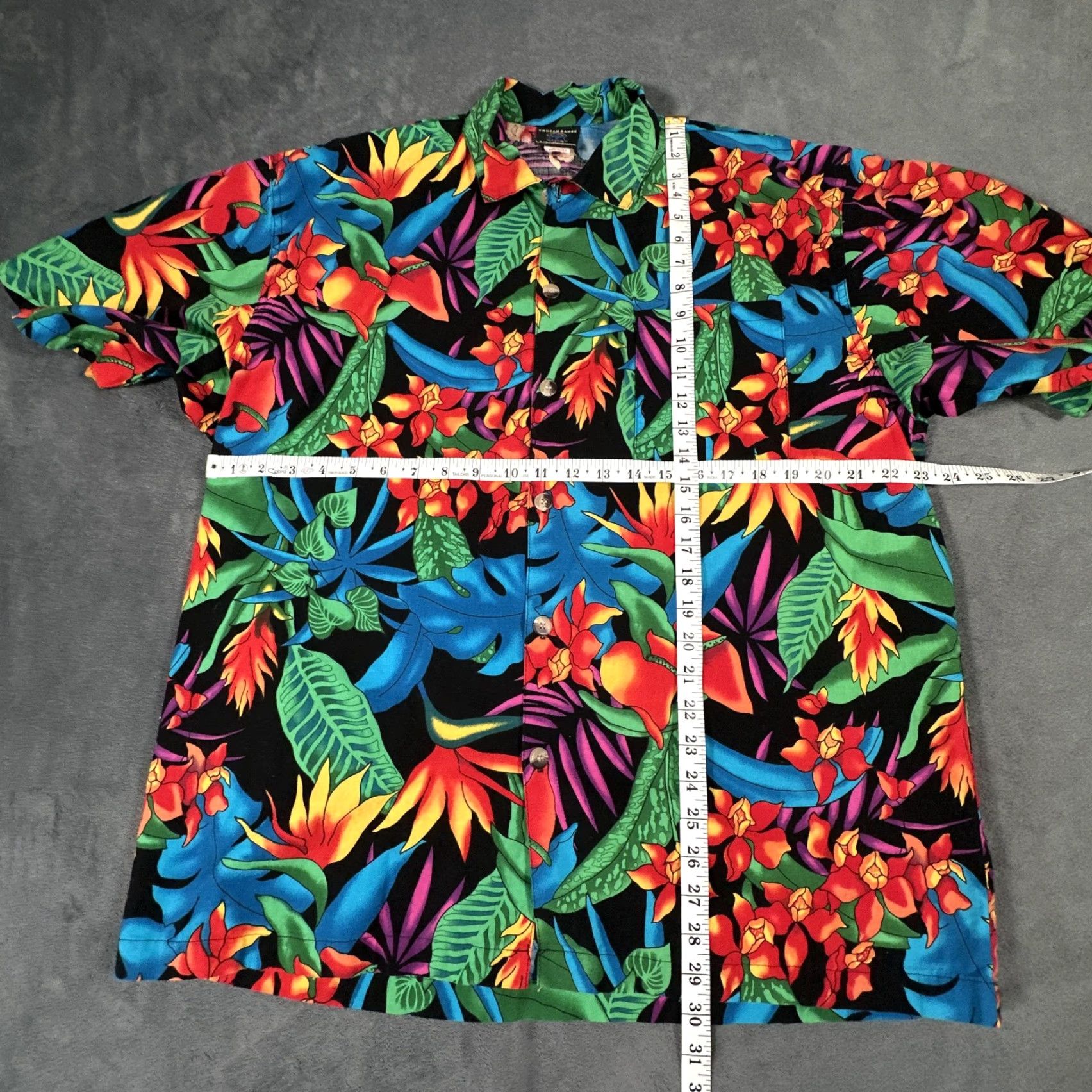 VINTAGE Toucan Dance Shirt Mens XL Multicolor Hawaiian Aloha Floral Cotton Button Up USA