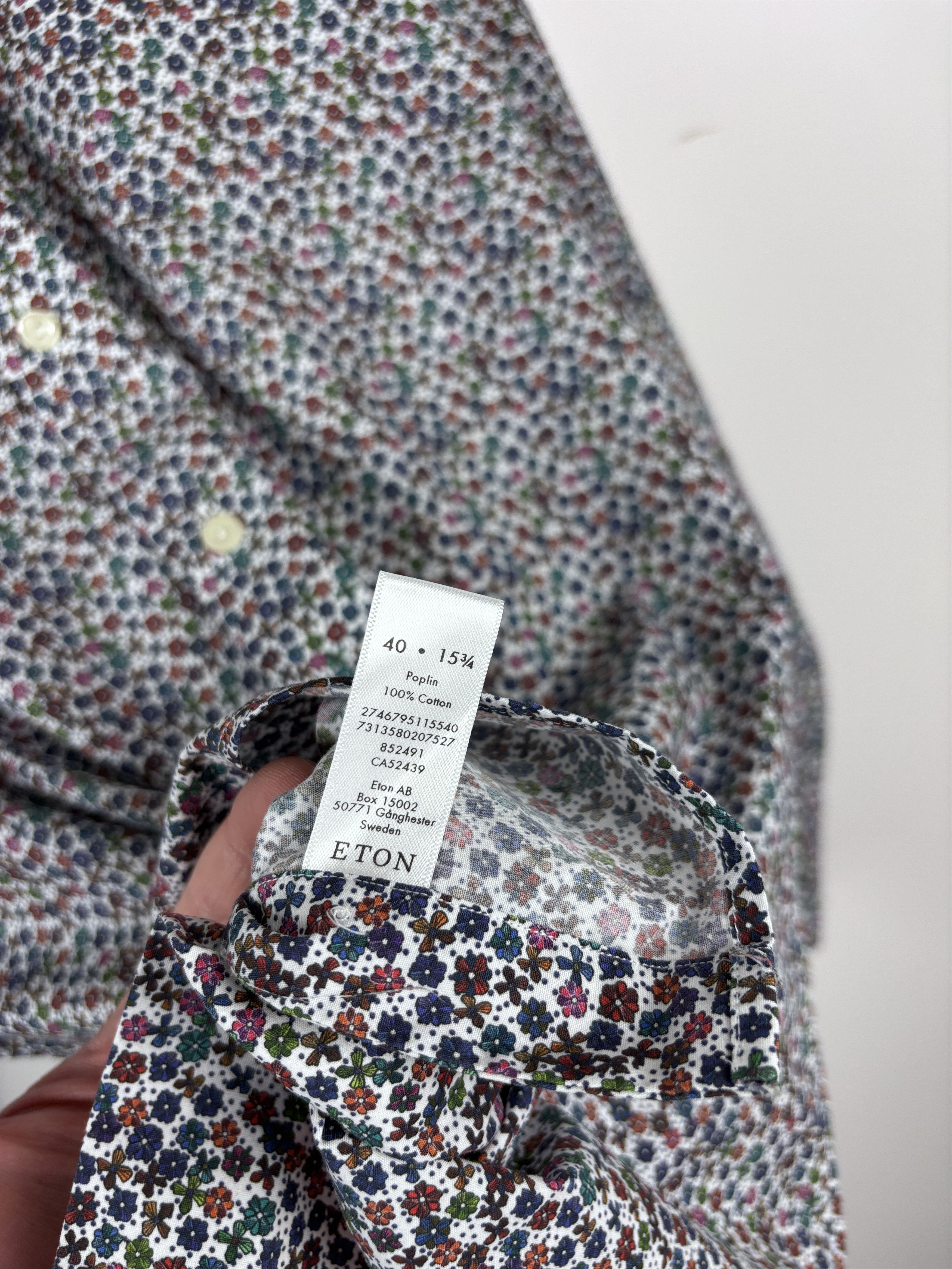 Eton Eton Floral Slim Fit Long Sleeve Button Shirt 40 15 3/4 Size US M / EU 48-50 / 2 - 8 Thumbnail