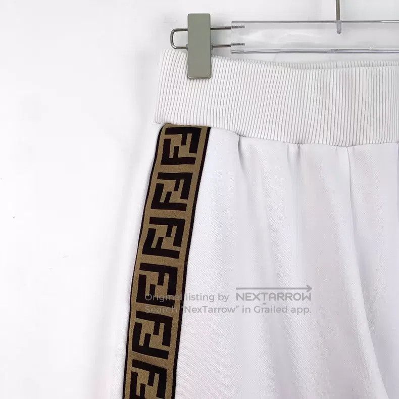 Fendi Fendi White Logo Letter Drawstring Leisure Sport Pants Size 24" / US 00 / IT 34 - 3 Thumbnail