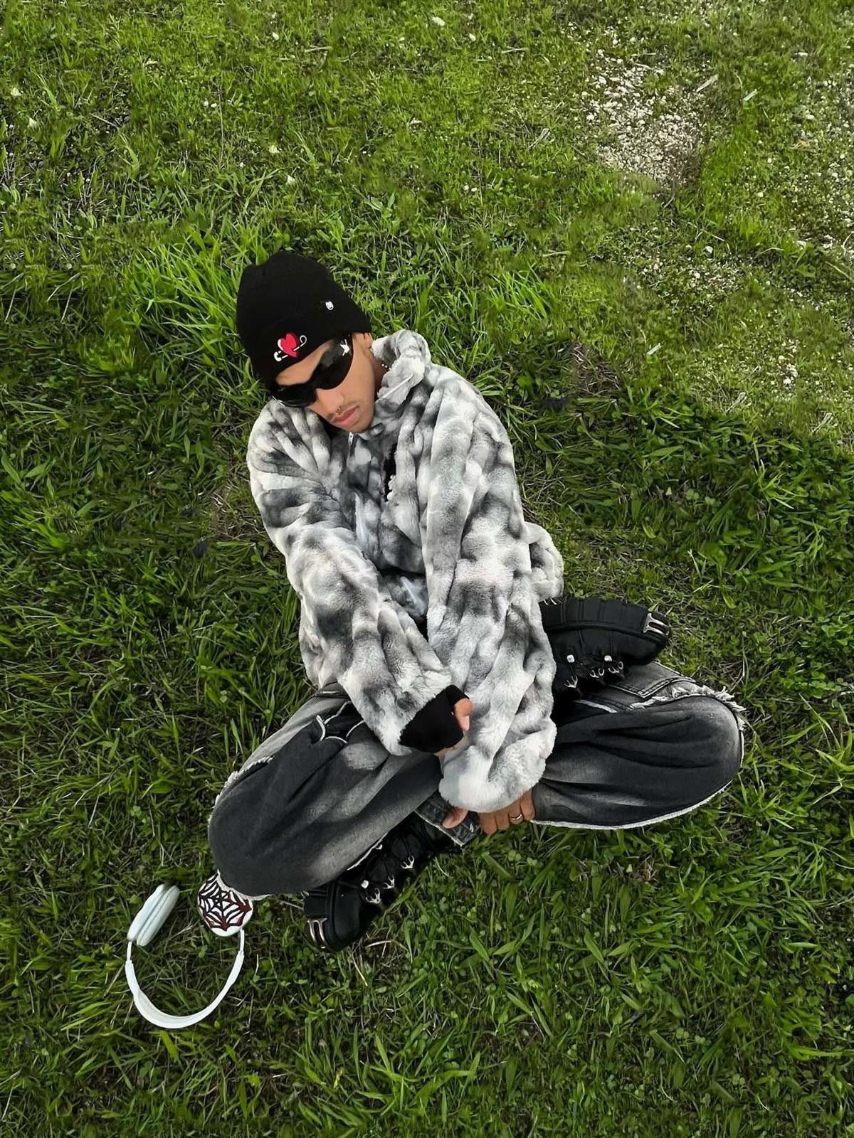 Japanese Brand Heavy-Duty Faux Lambswool Tie-Dye Urban Jacket Size US M / EU 48-50 / 2 - 5 Thumbnail