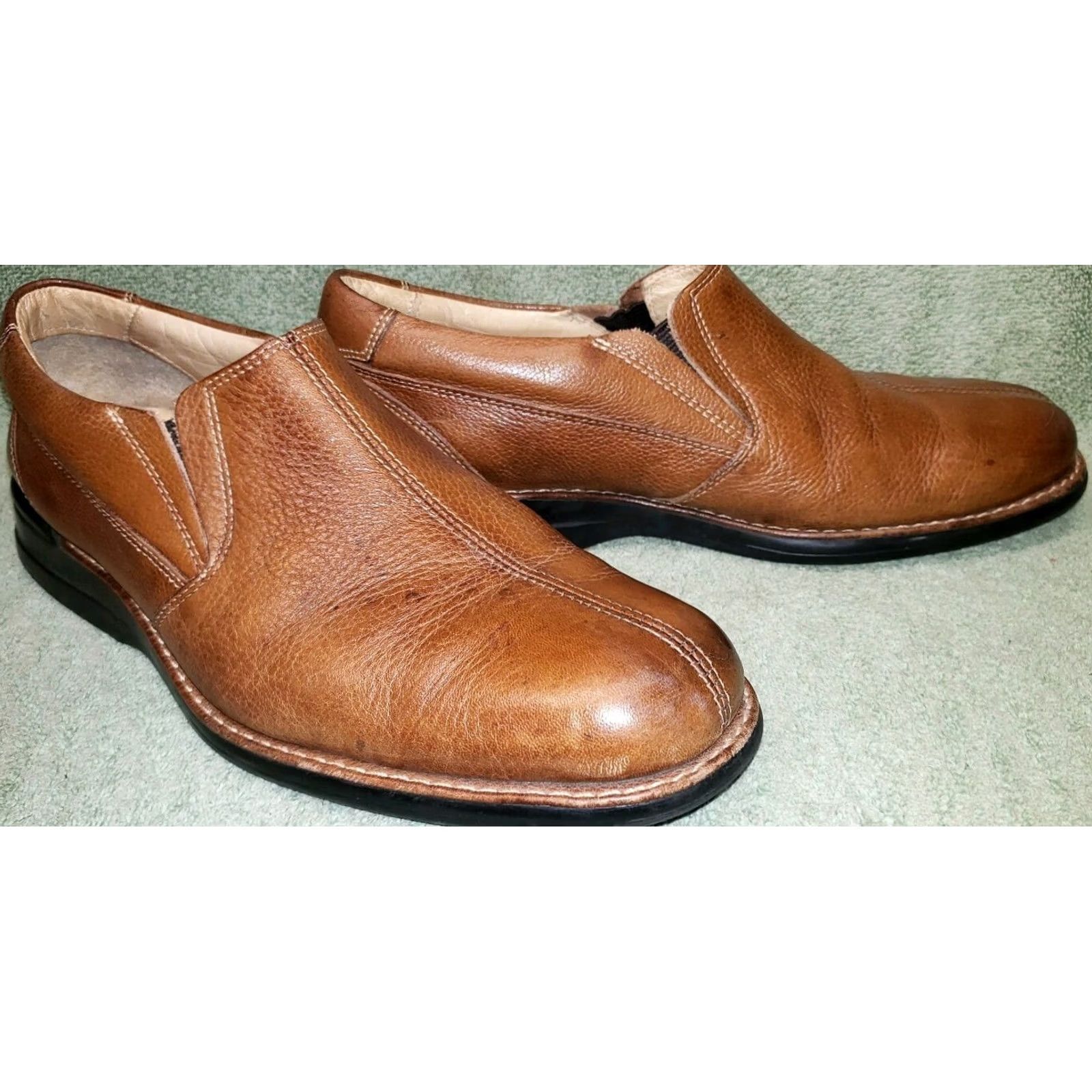 Johnston & Murphy Johnston & Murphy Men's Casual Loafers Size 10M Light Brown Smooth Toe Brown Loafer M Arch Support Cushioned Casual Shoes Size US 10 / EU 43 - 5 Thumbnail
