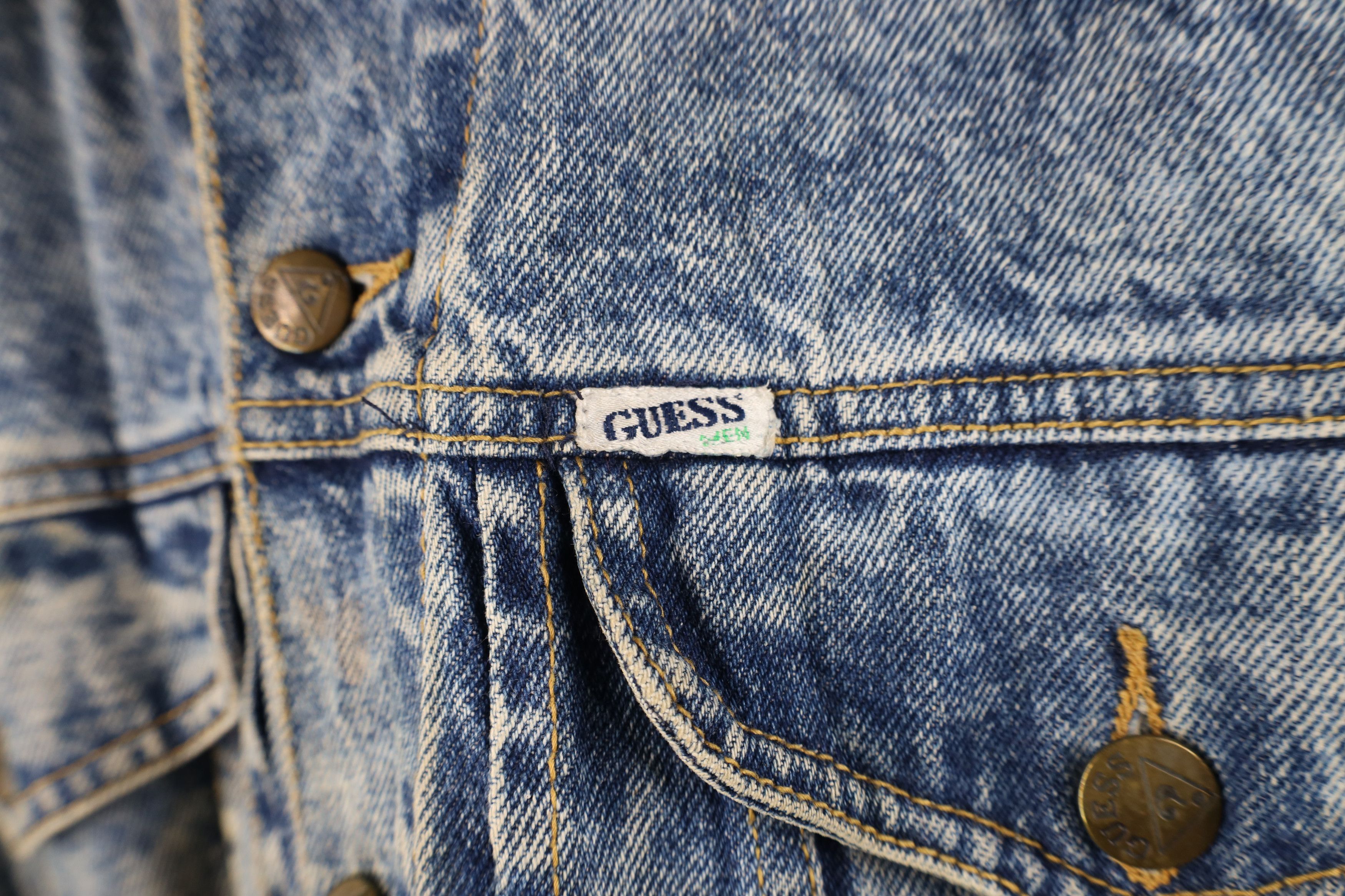Guess Vintage 90s Guess Acid Wash Denim Trucker Jacket Blue USA Size US M / EU 48-50 / 2 - 7 Thumbnail