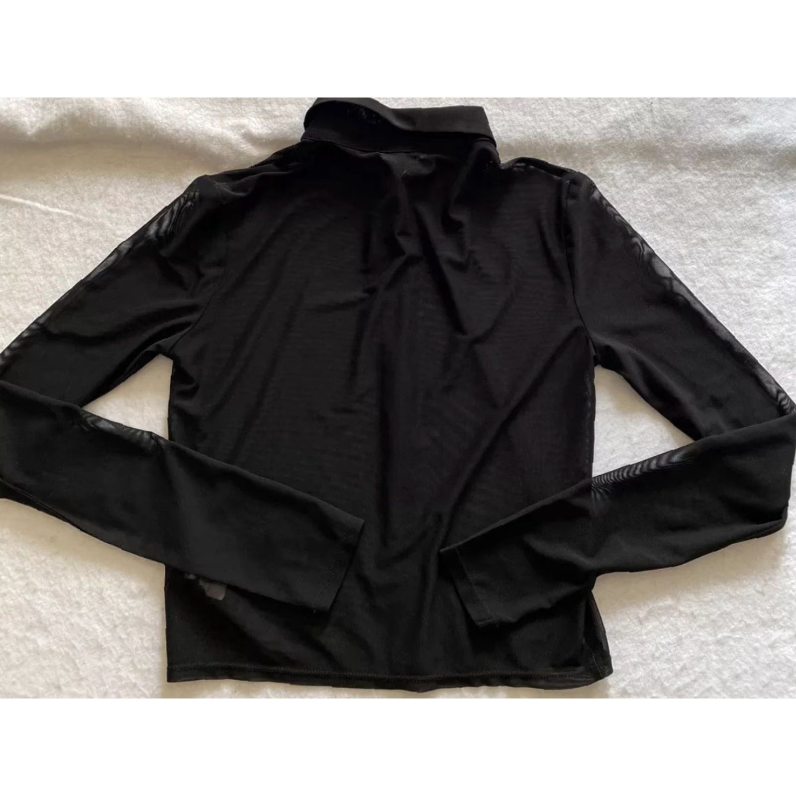 Forever 21 FOREVER 21 Shirt Tops Blouse Womens S Black Long Sleeve Sheer Zig Zag Striping Button-Up Casual Work All Seasons Regular Size S Womens Size S / US 4 / IT 40 - 5 Thumbnail